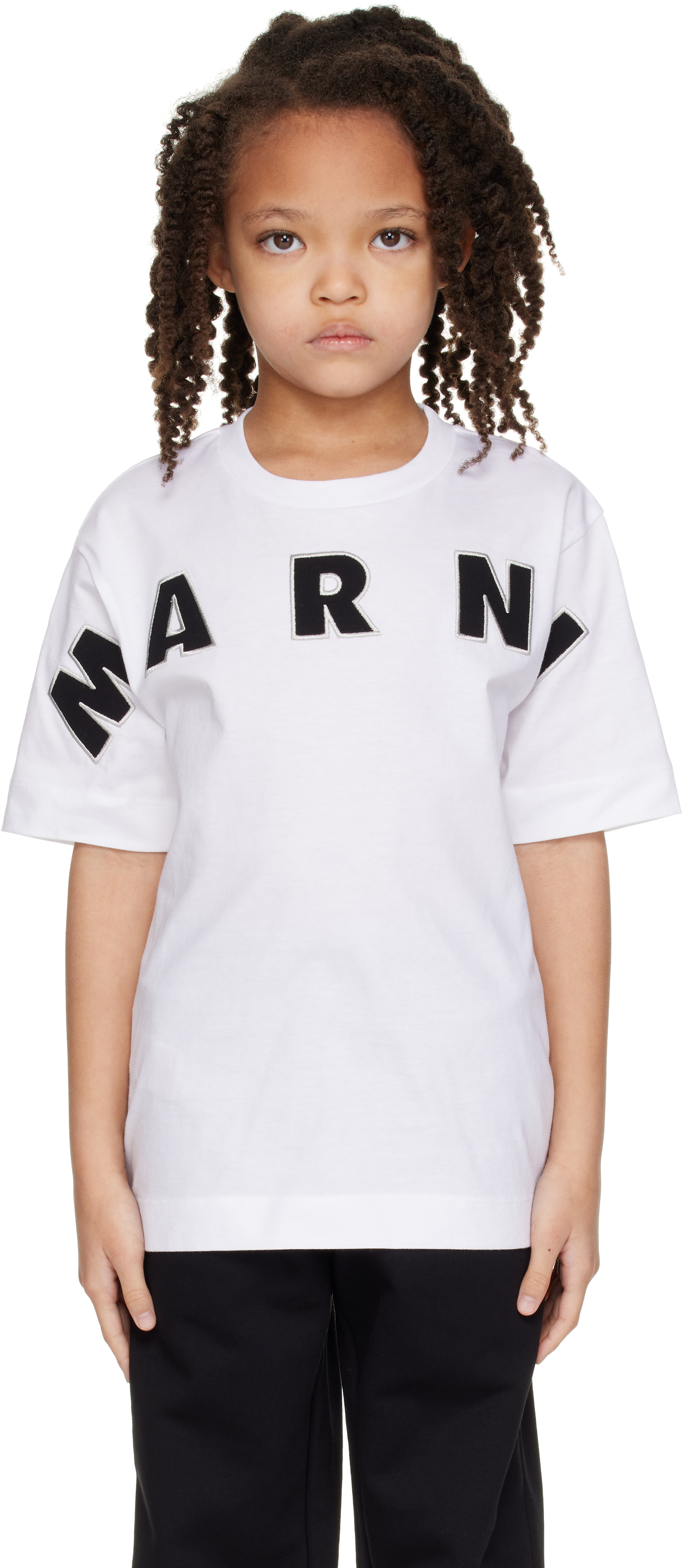 Kids White Logo Appliqué T-shirt by Marni on Sale