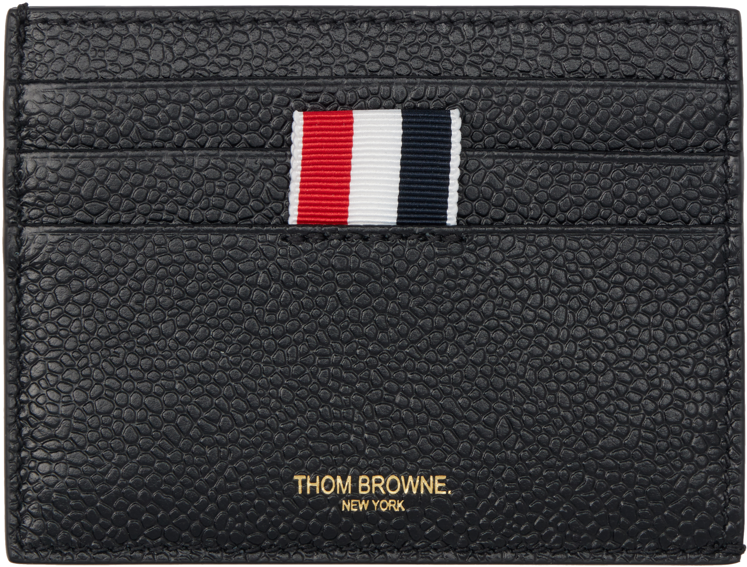 Thom Browne: ブラック Note Compartment ペブルグレイン カードケース