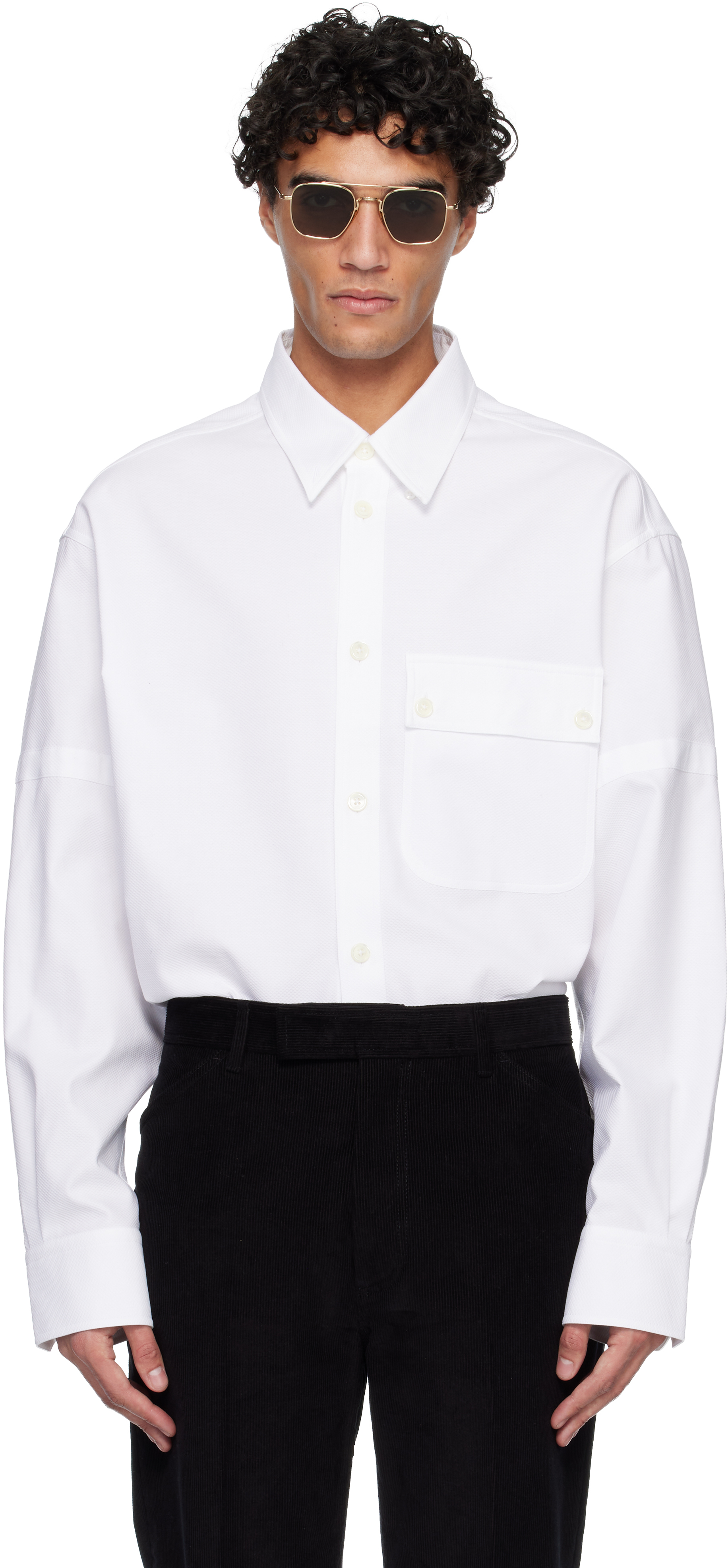 Thom Browne: ホワイト Opique Double Needle Armband オーバーサイズ