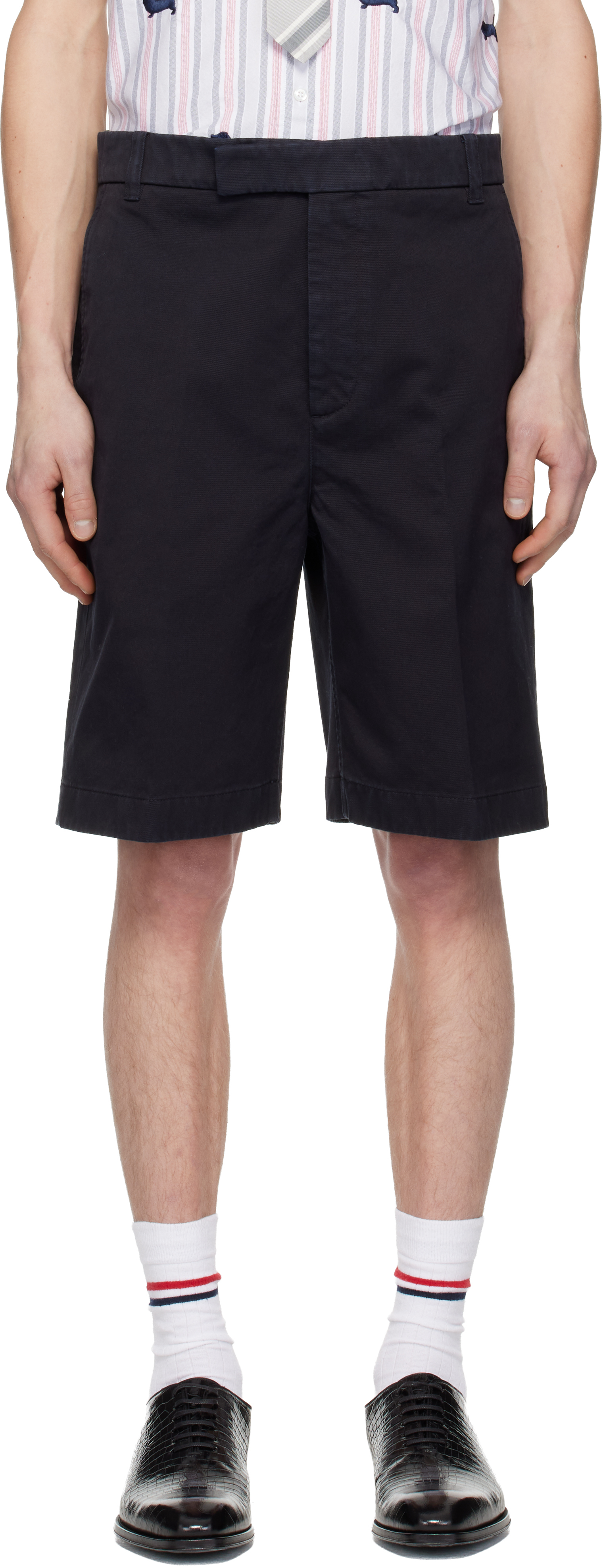Thom Browne: ネイビー コットンツイル ユーティリティ チノショート