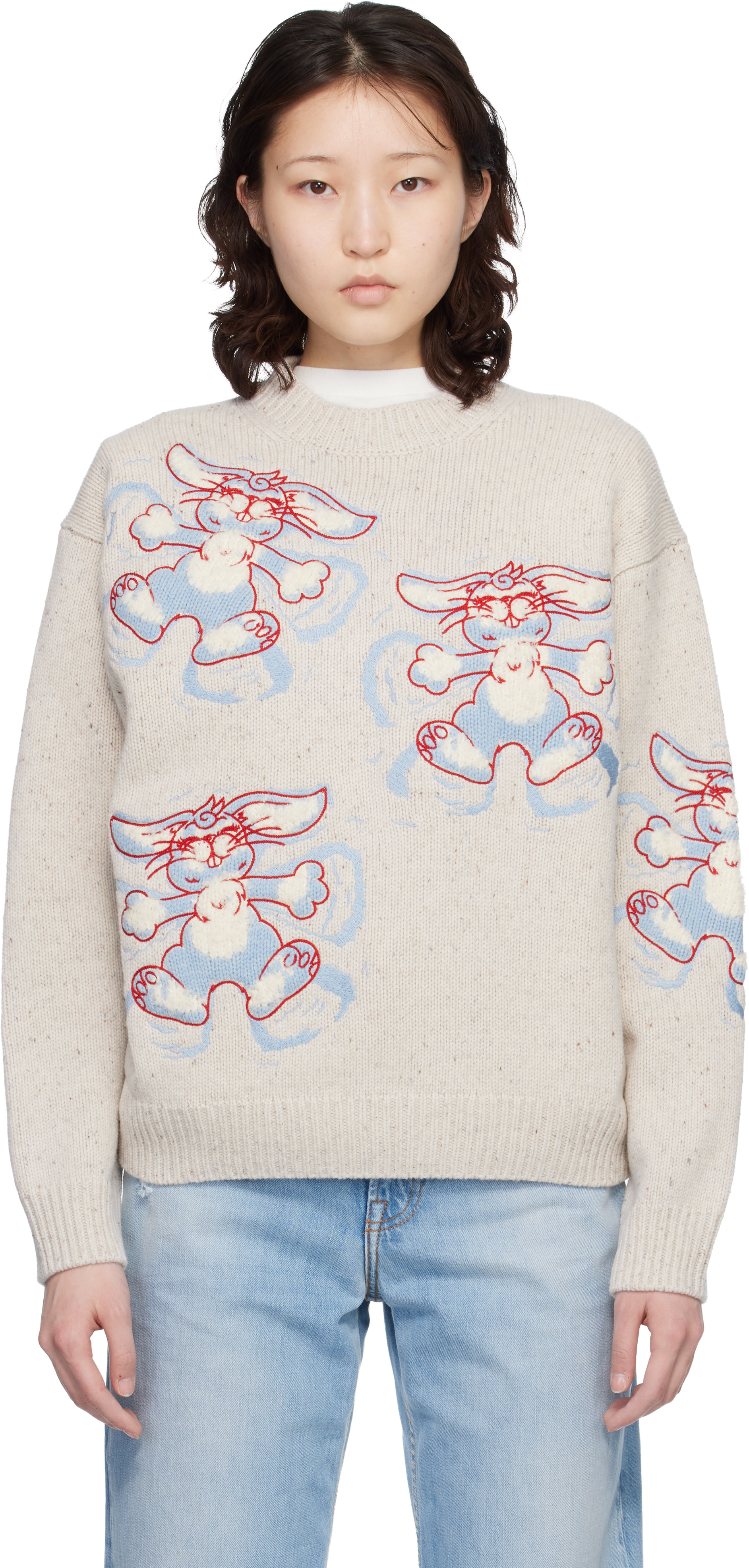 Kenzo Off-White Kenzo Paris 'KENZO Winter Holidays' Embroidered Sweater