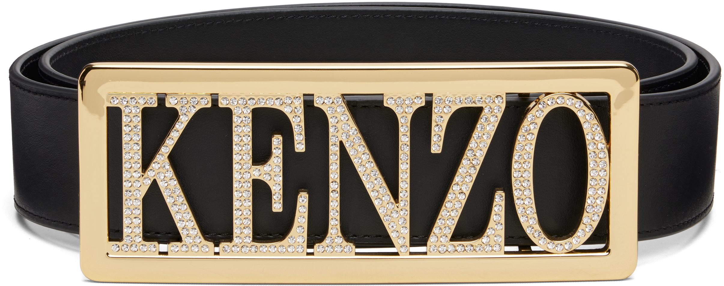 Kenzo: ブラック Kenzo Paris 'KENZO Buckle' ラージ ベルト | SSENSE 日本