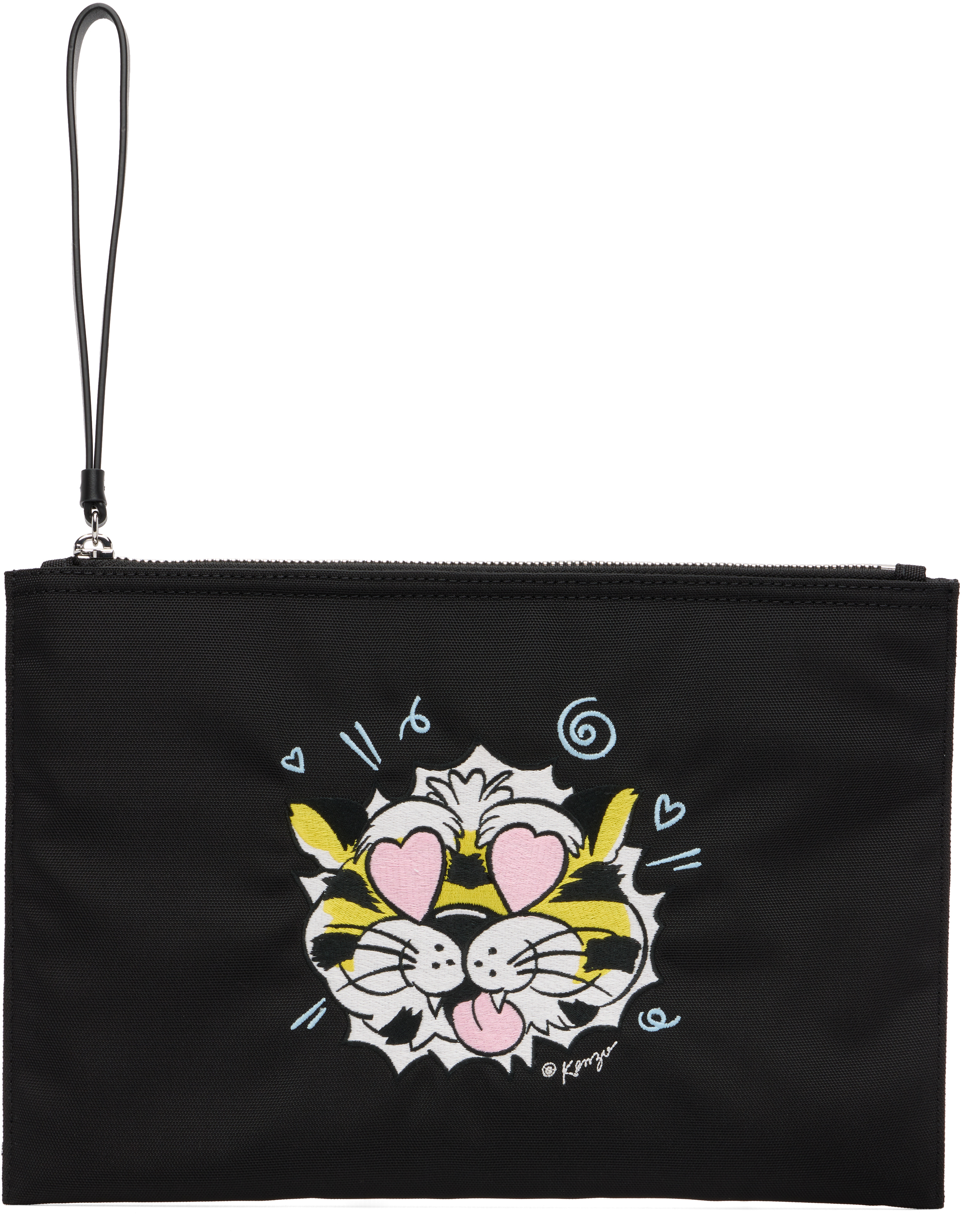 Kenzo: Black Kenzo Paris 'KENZO Wild Tiger' Large Pouch | SSENSE