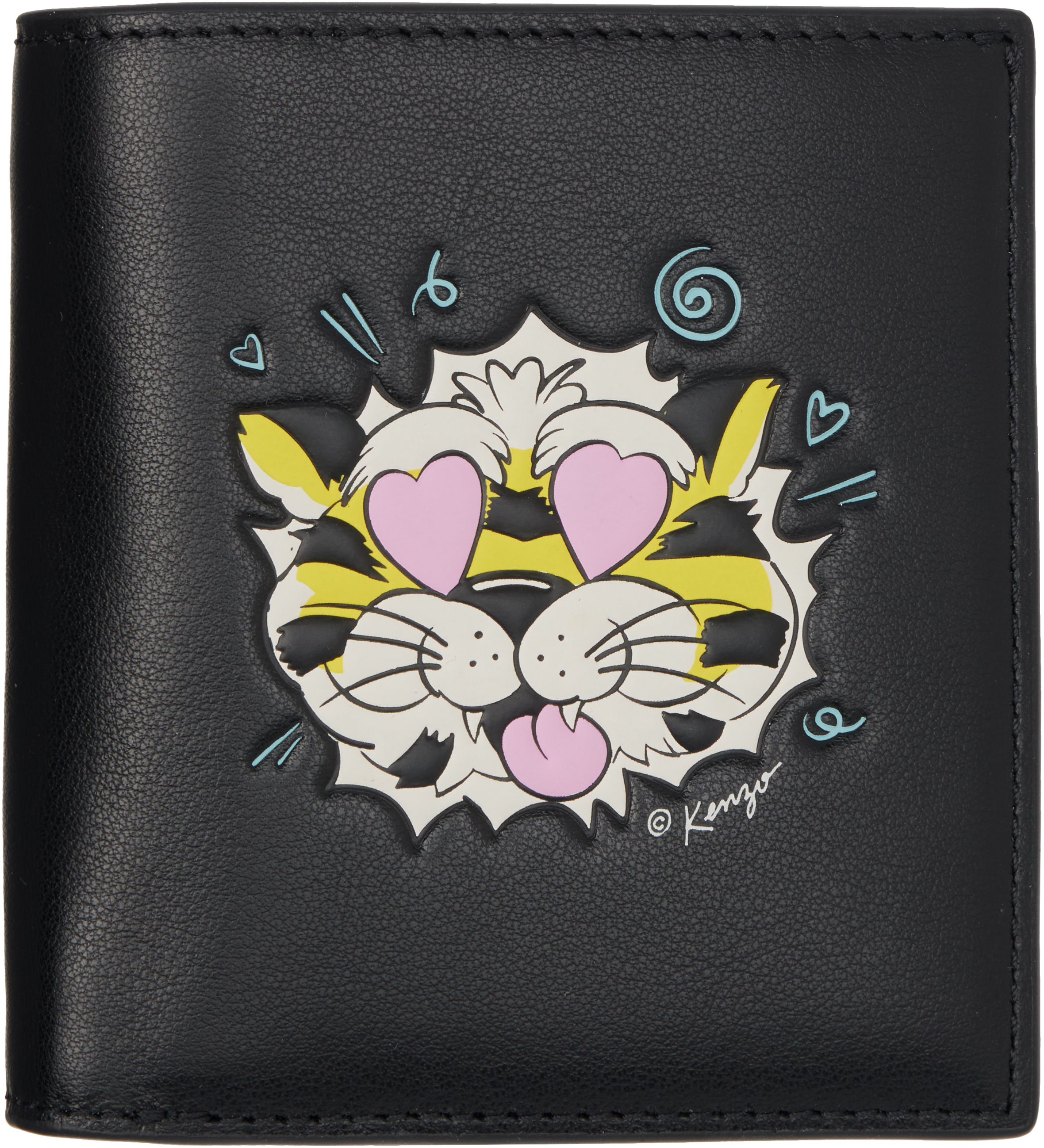 Kenzo: Black Kenzo Paris 'KENZO Wild Tiger' Mini Fold Wallet | SSENSE