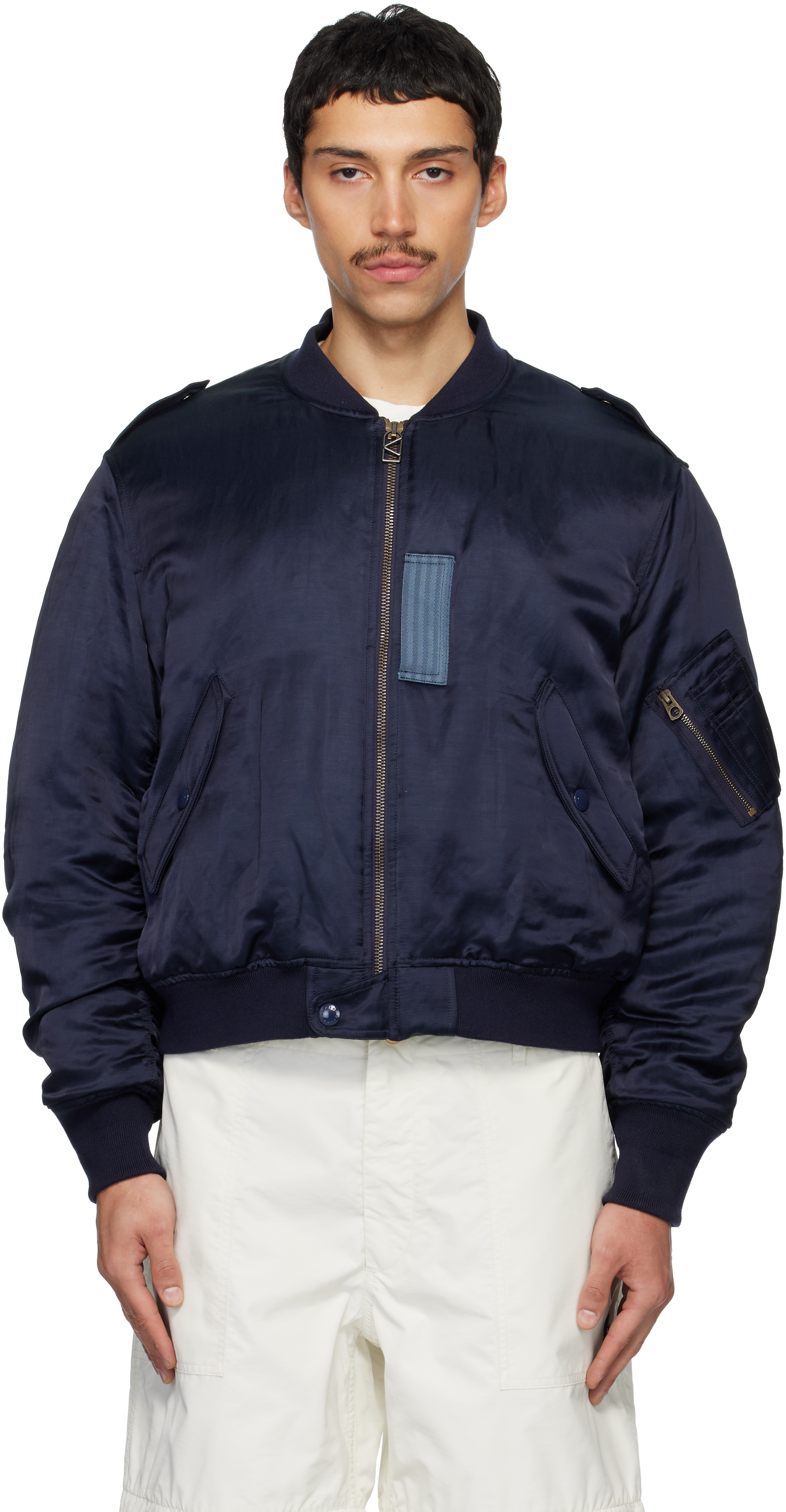 KENZO ネイビージャケット ブルゾン Kenzo: Navy Kenzo Paris 'KENZO Jungle Poem' Bomber Jacket | SSENSE