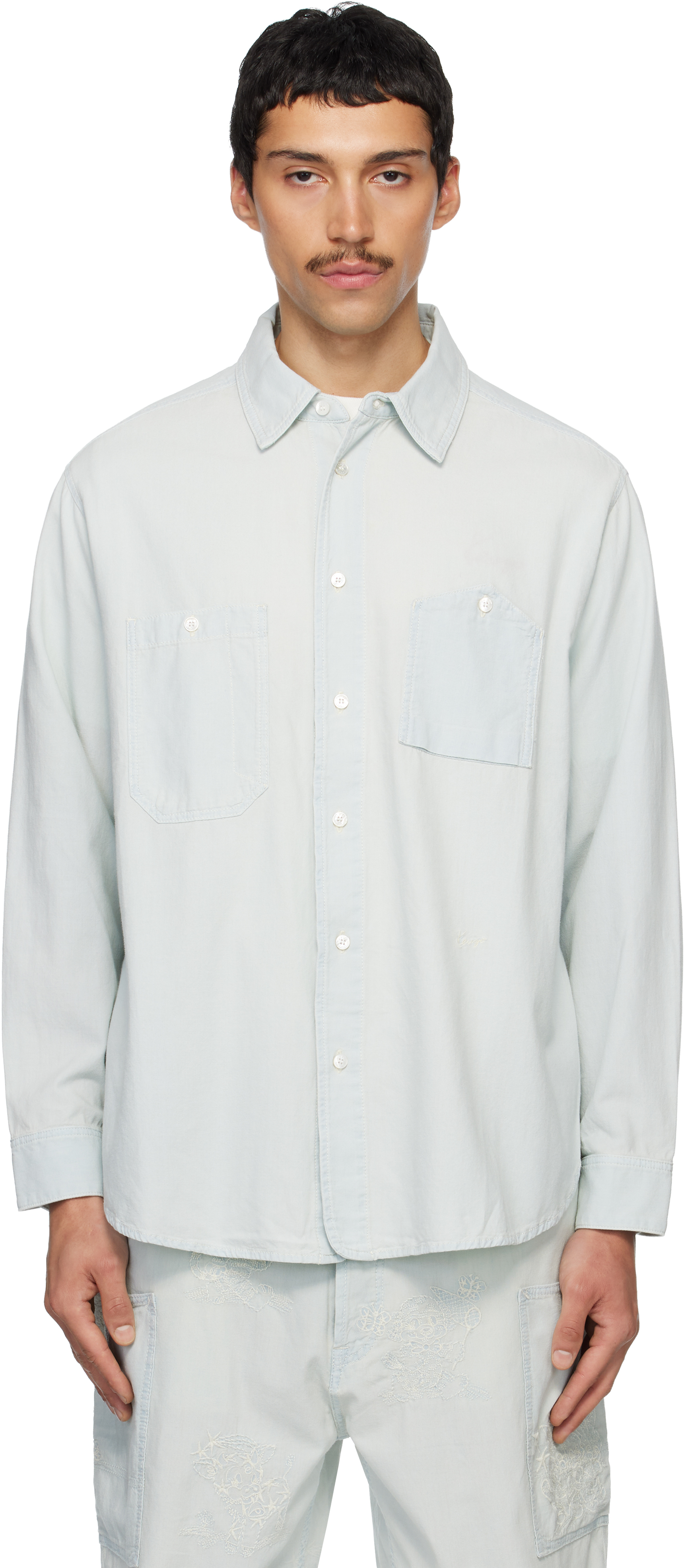 PARIS シャツ Blue Kenzo Paris Workwear Shirt by Kenzo on Sale