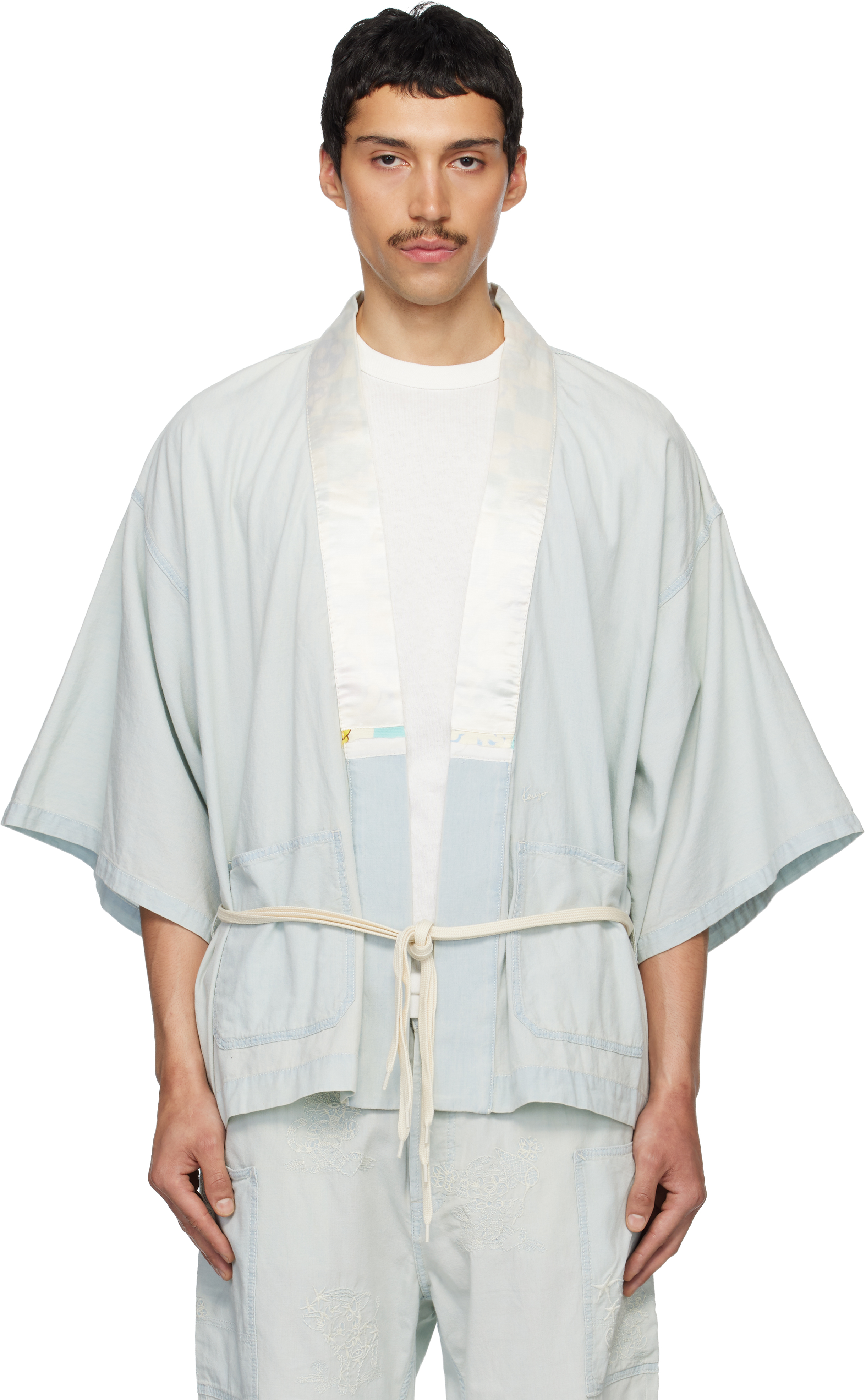 Kenzo Blue Kenzo Paris Oversized Kimono Shirt
