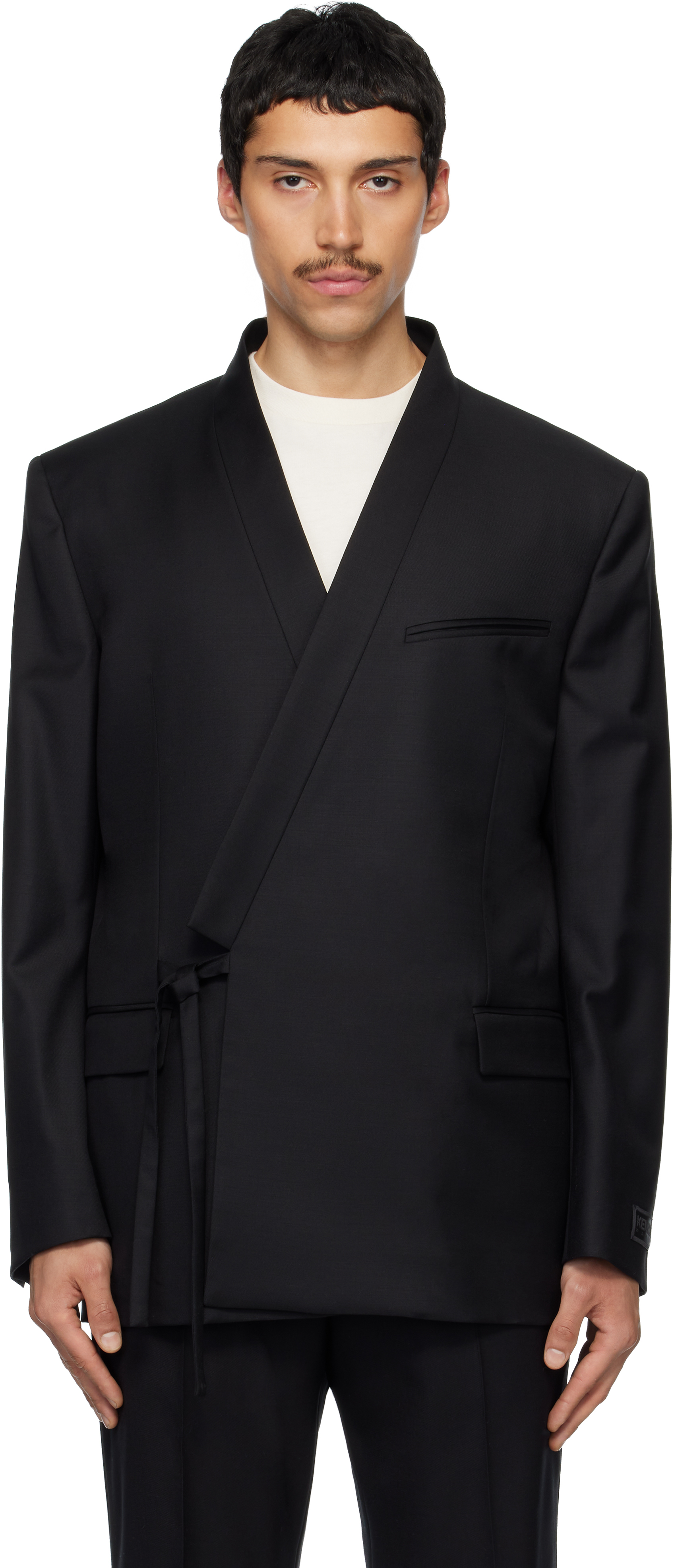 Kenzo: ブラック Kenzo Paris Double Breasted Tailored Kimono