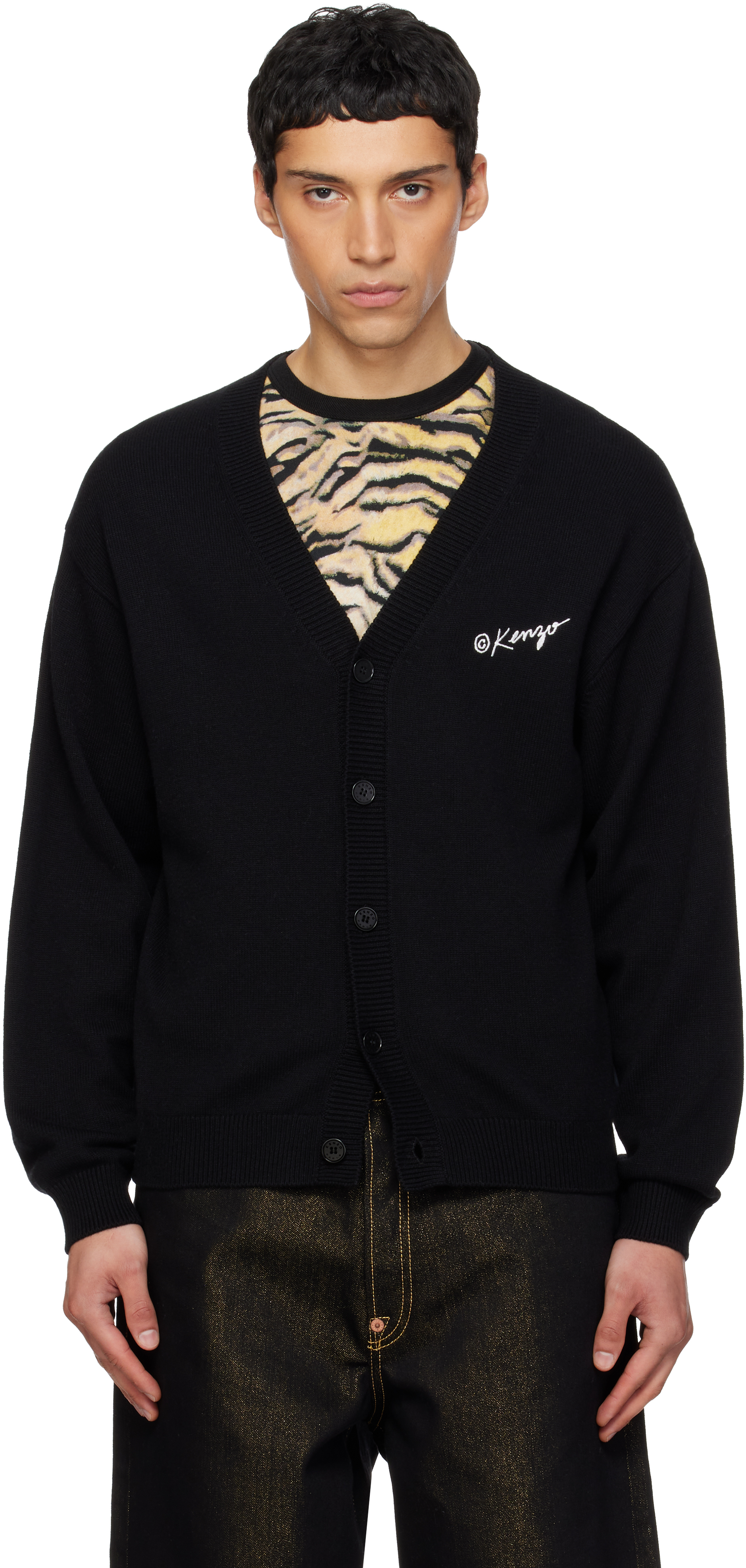 Kenzo Black Kenzo Paris 'KENZO Wild Tiger' Cardigan