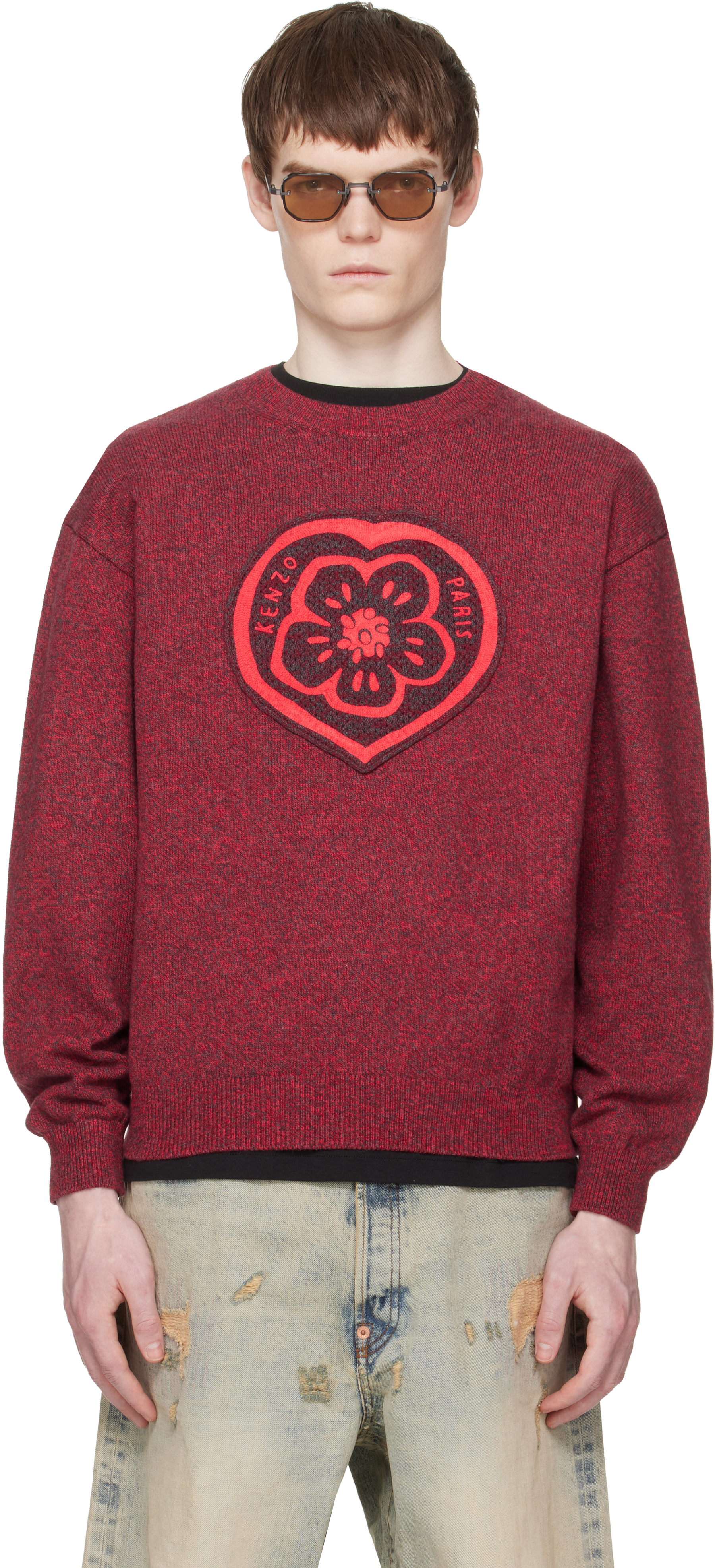 Kenzo Red Kenzo Paris 'KENZO Boke Heart' Sweater