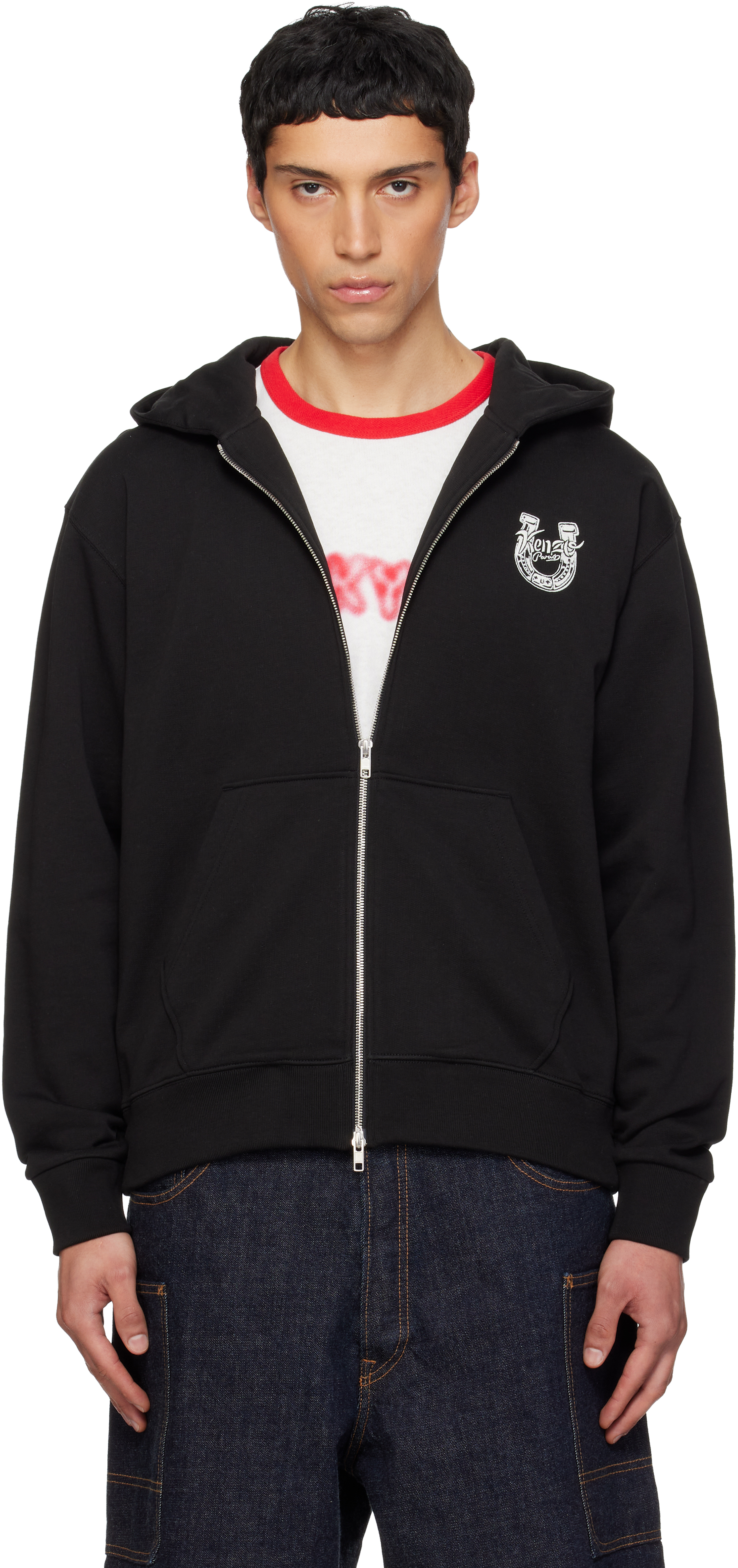 Kenzo: Black Kenzo Paris 'Lunar New Year' Embroidered Zip Up