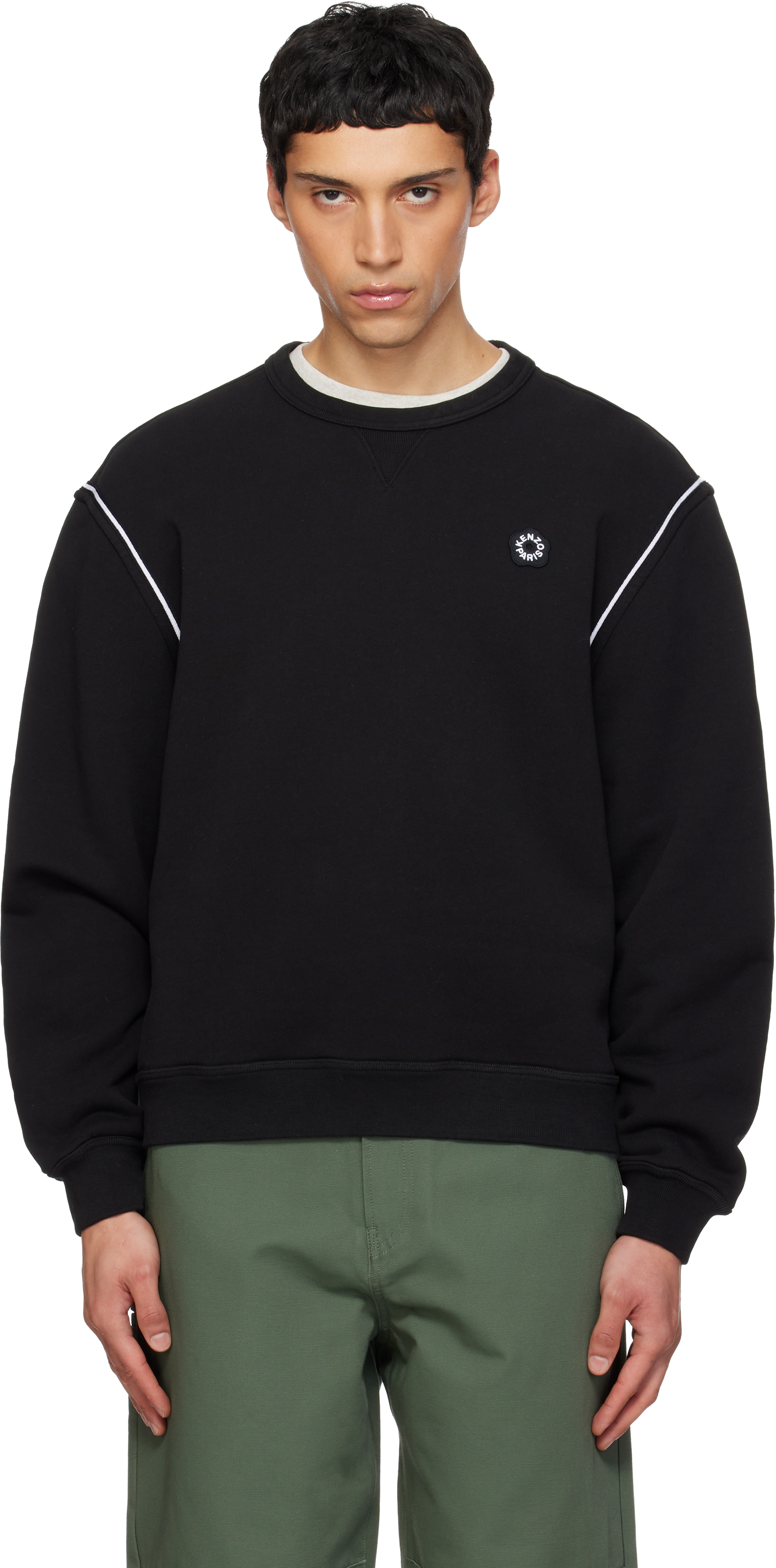 Kenzo: ブラック Kenzo Paris 'Boke Flower 2.0' エンブロイダリー