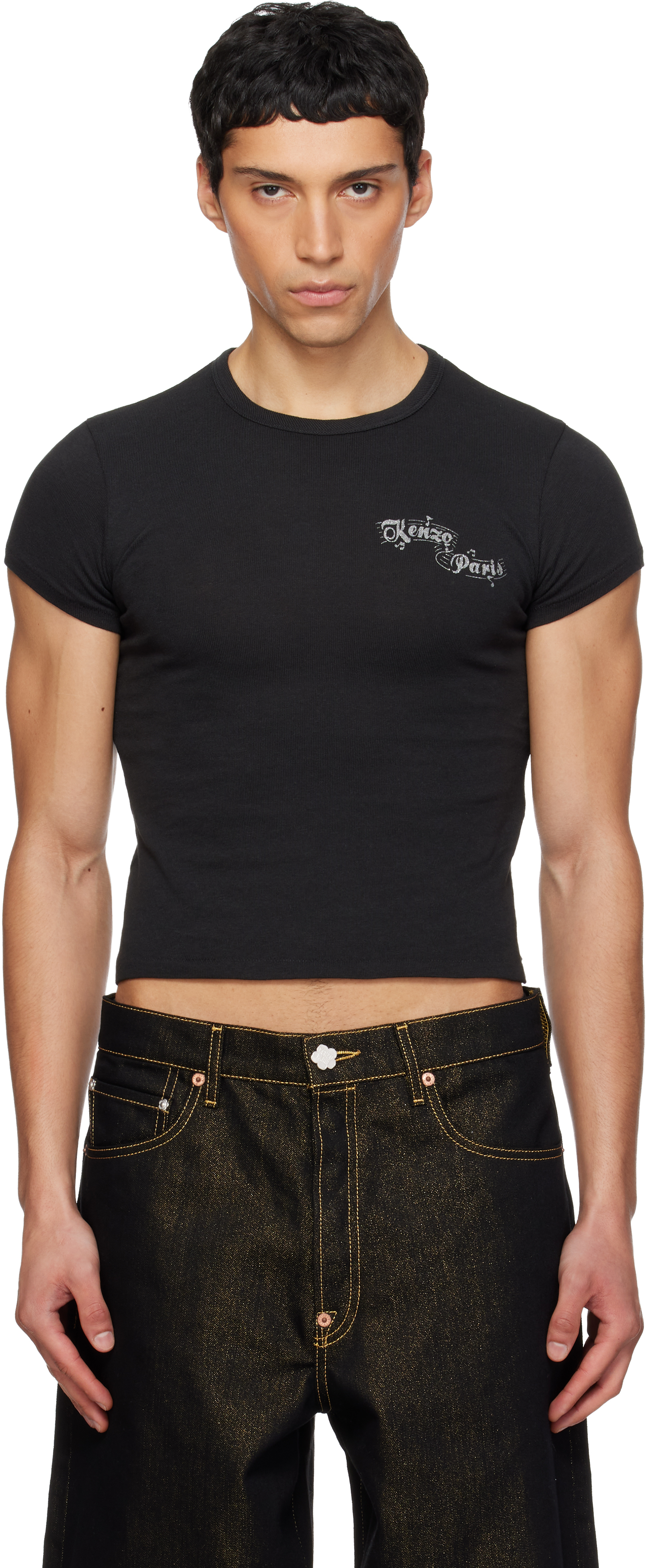 Black Kenzo Paris 'KENZO Winter Holidays' T-shirt by Kenzo on Sale