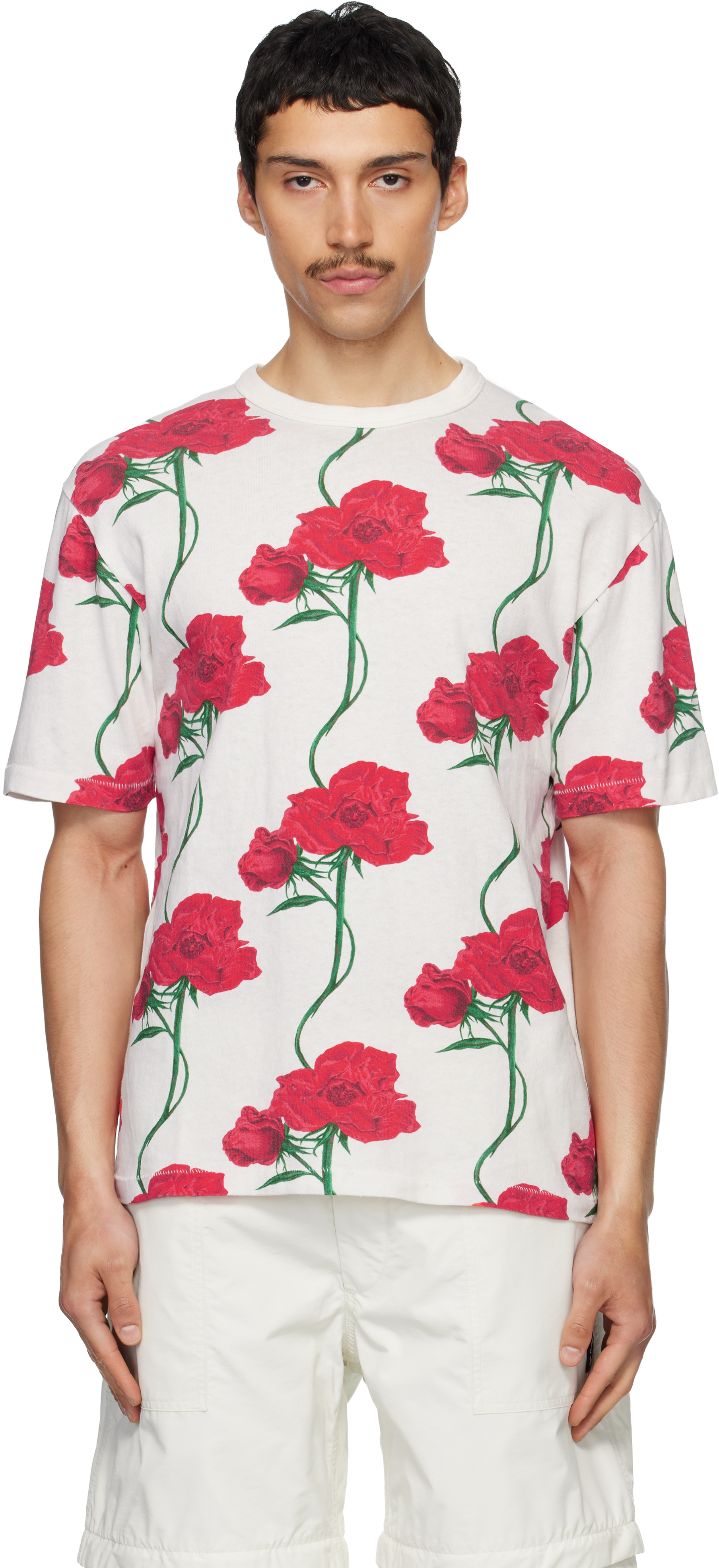 Kenzo: Off-White Kenzo Paris 'KENZO Archive Rose' T-shirt | SSENSE