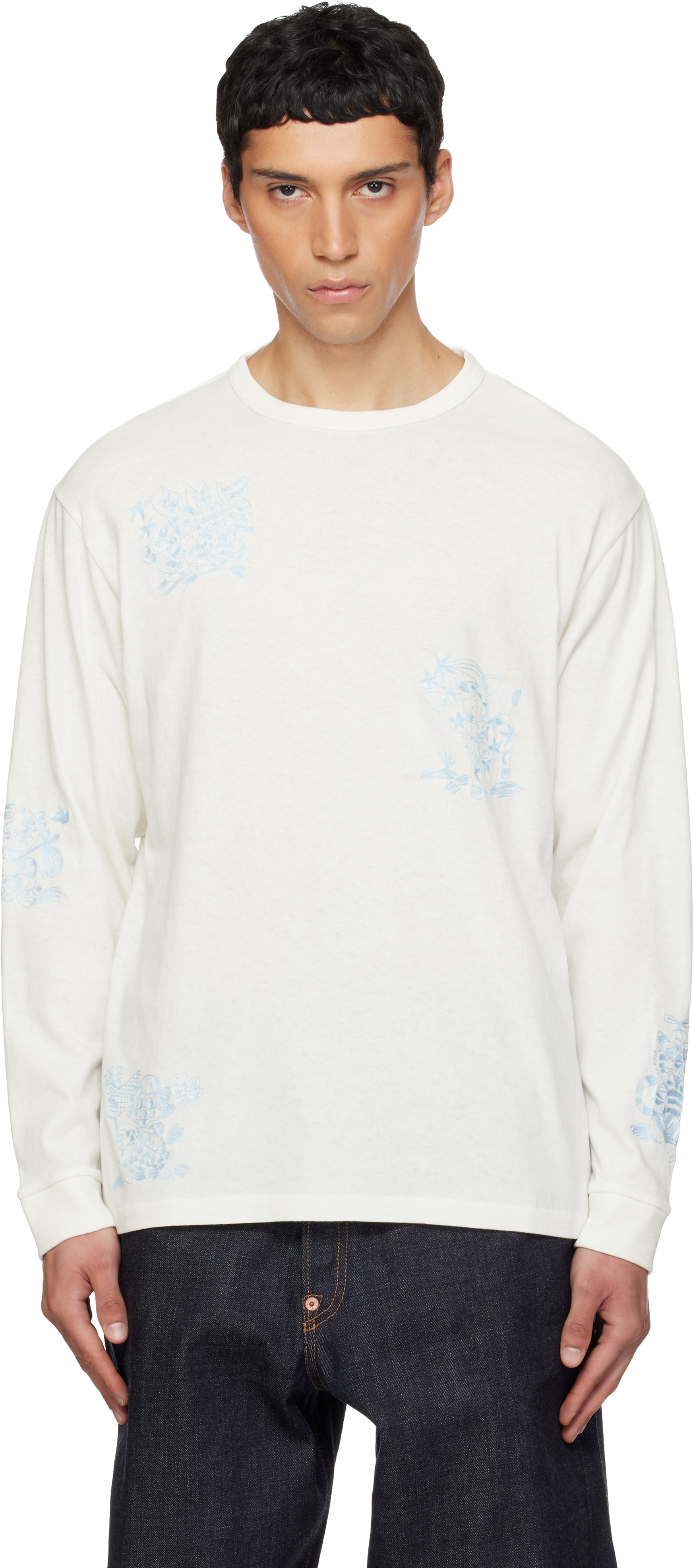 Kenzoのホワイト Kenzo Paris 'KENZO Cartoon Outlined' リラックス