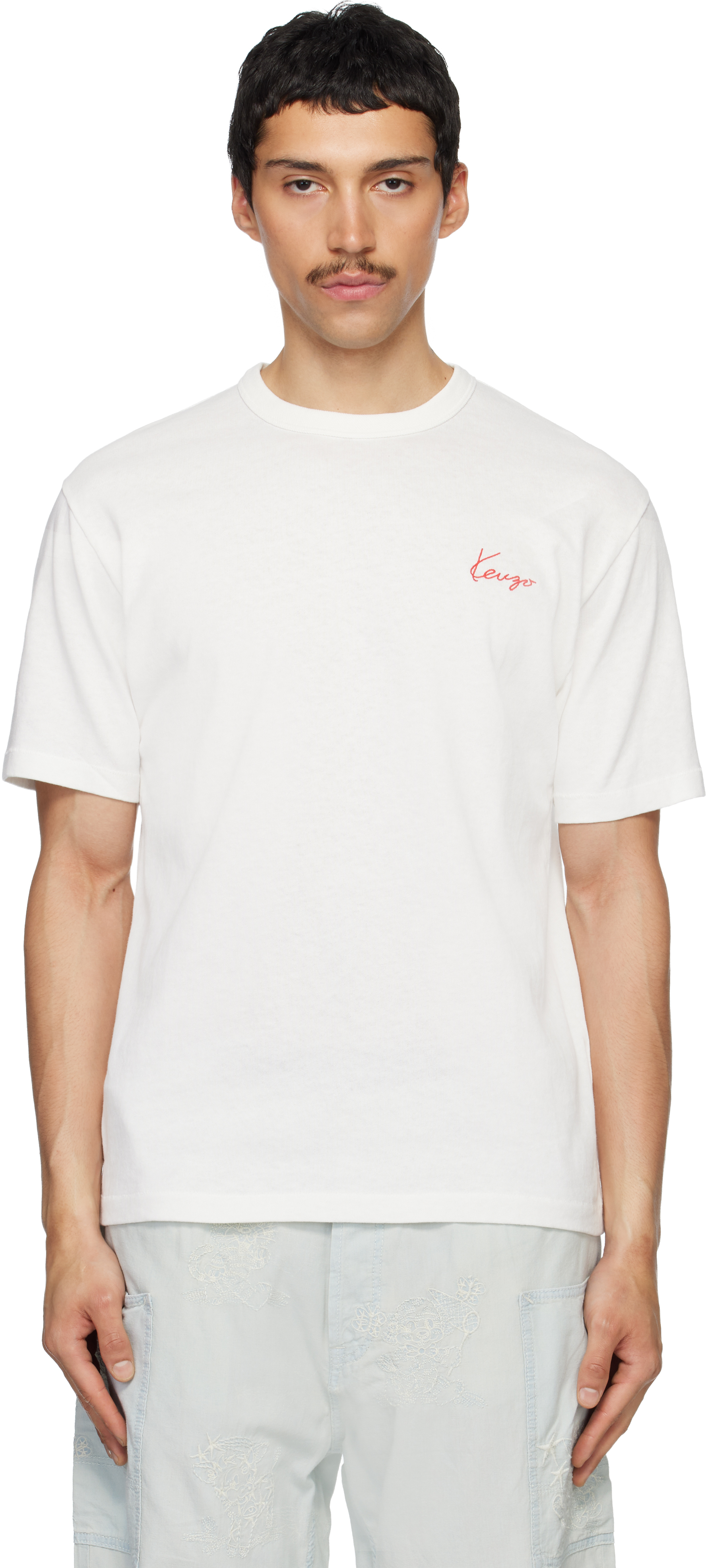 Off-White Kenzo Paris 'KENZO Archive Rose' Embroidered T-shirt by