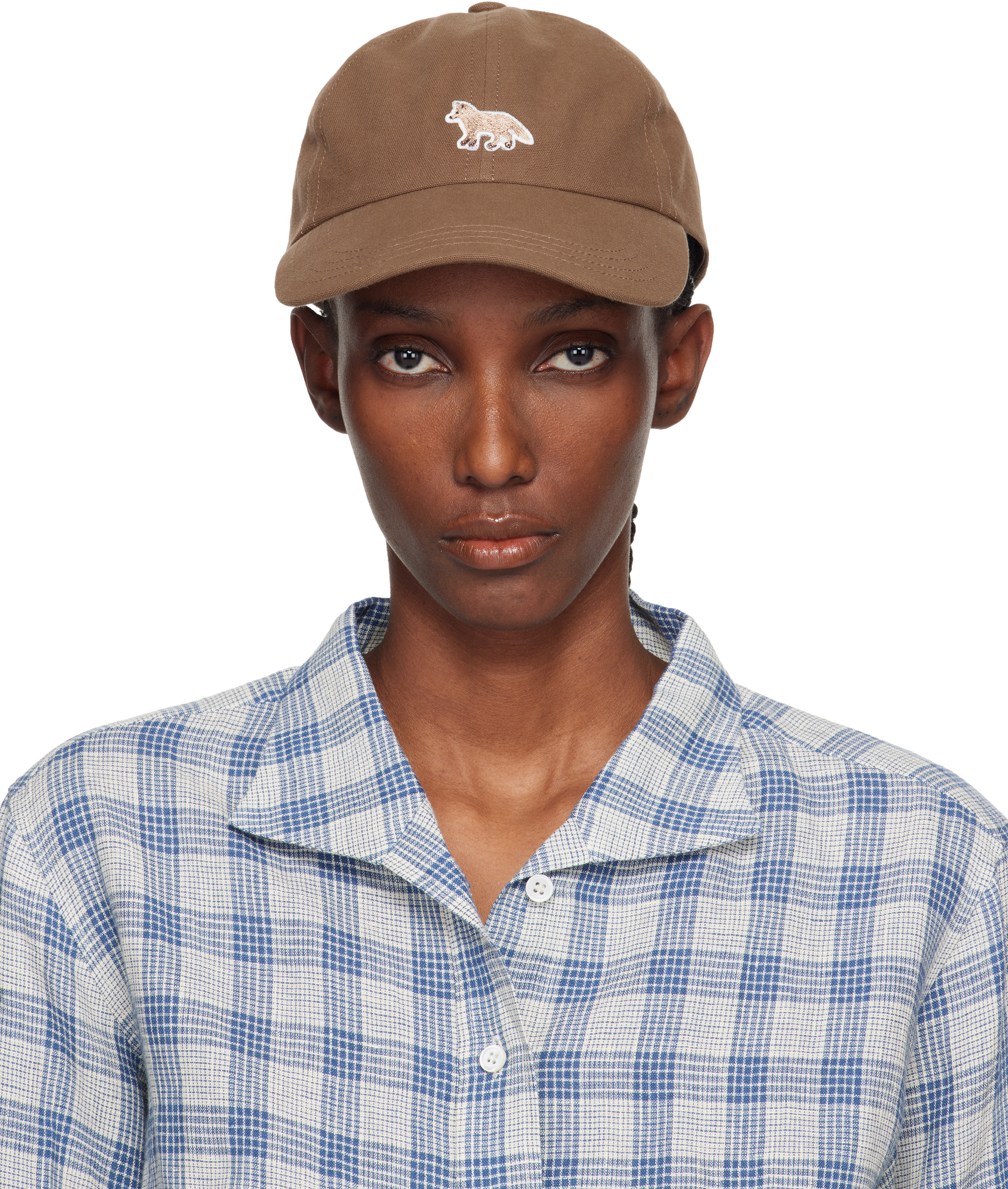 Brown Baby Fox Cap by Maison Kitsuné on Sale