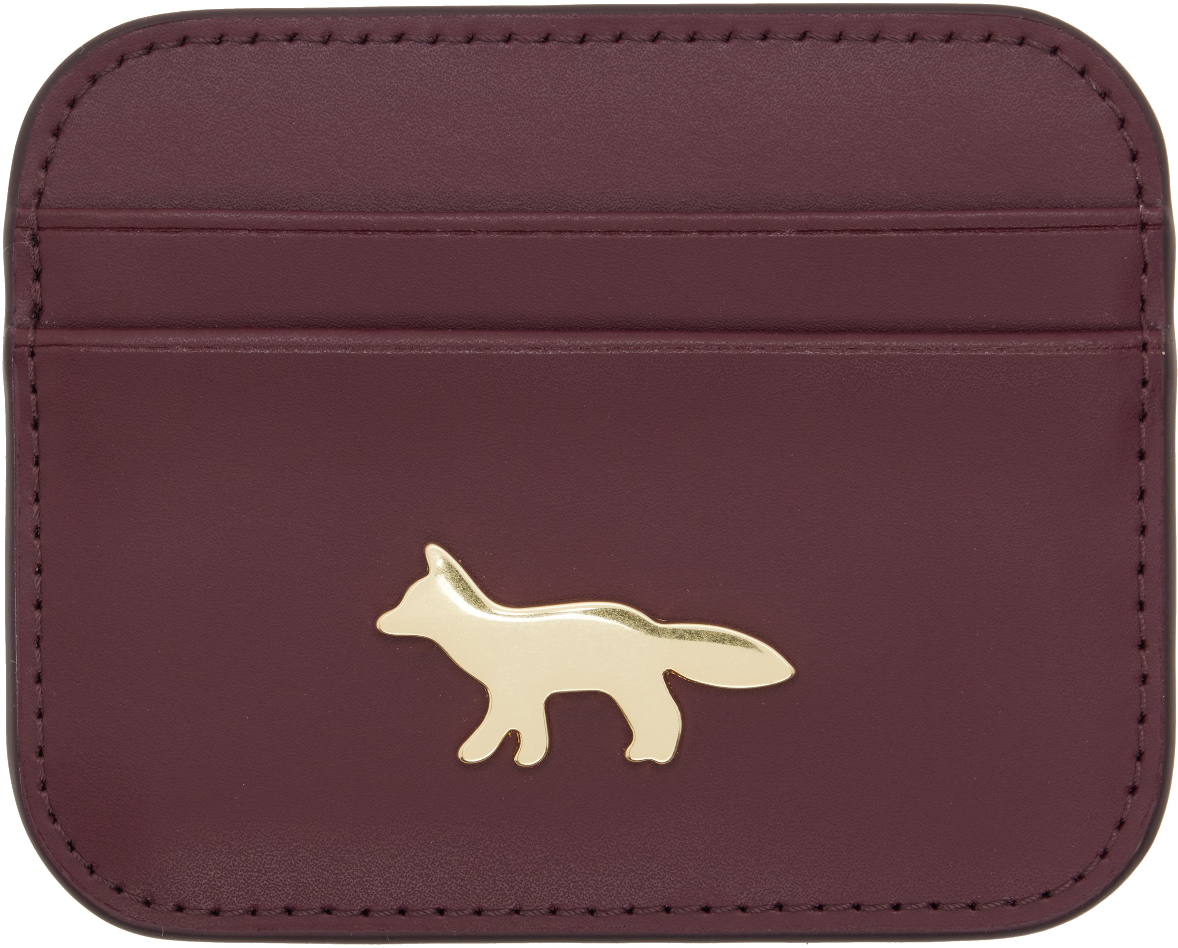 Burgundy Edie Card Holder by Maison Kitsuné on Sale