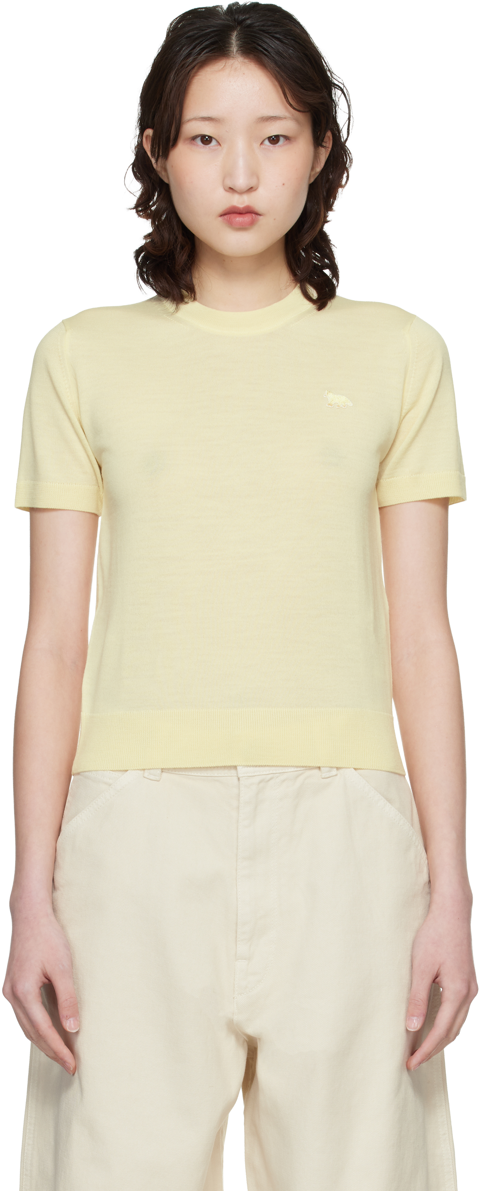 MAISON Kitsuné Baby fox リブニット トップ　S MAISON KITSUNE（メゾン キツネ） セーター BABY FOX ベイビー