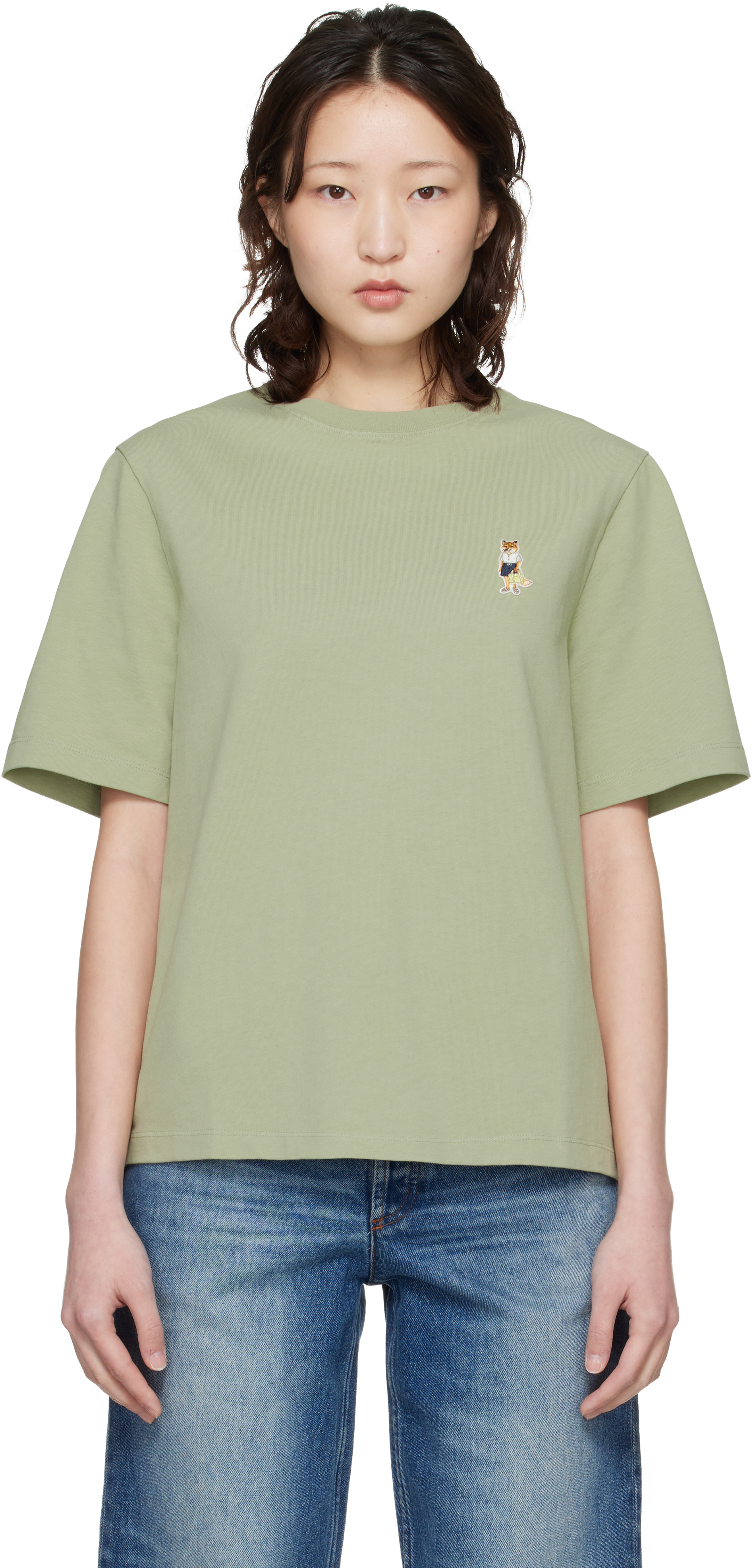 Maison Kitsunéのグリーン Dressed Fox コンフォート Tシャツがセール中