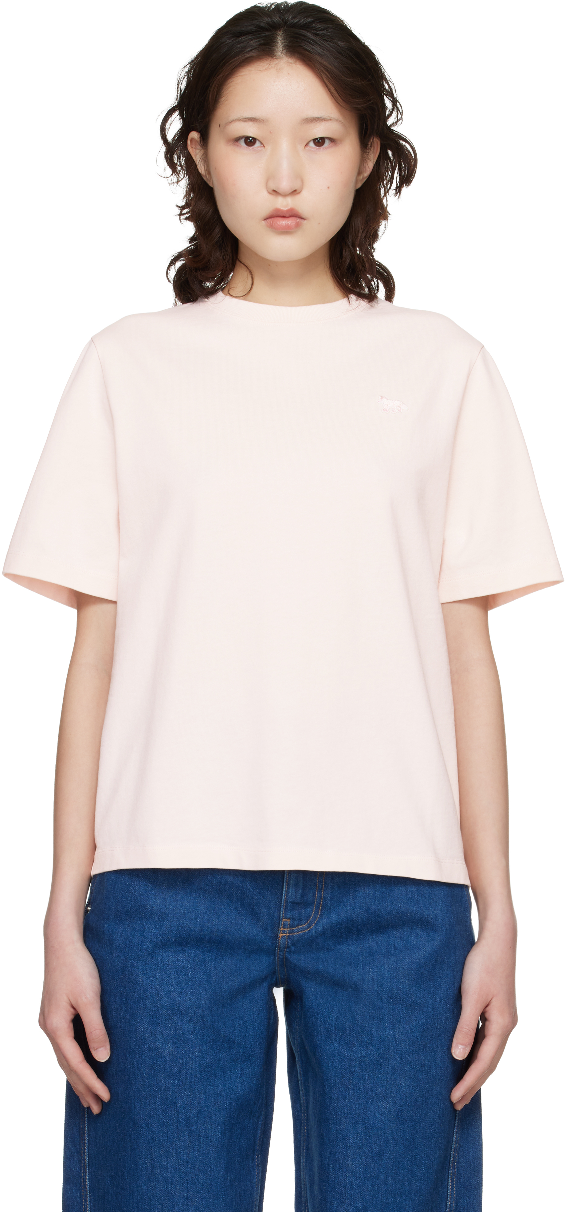 Maison Kitsuné: Pink Baby Fox Comfort T-shirt | SSENSE