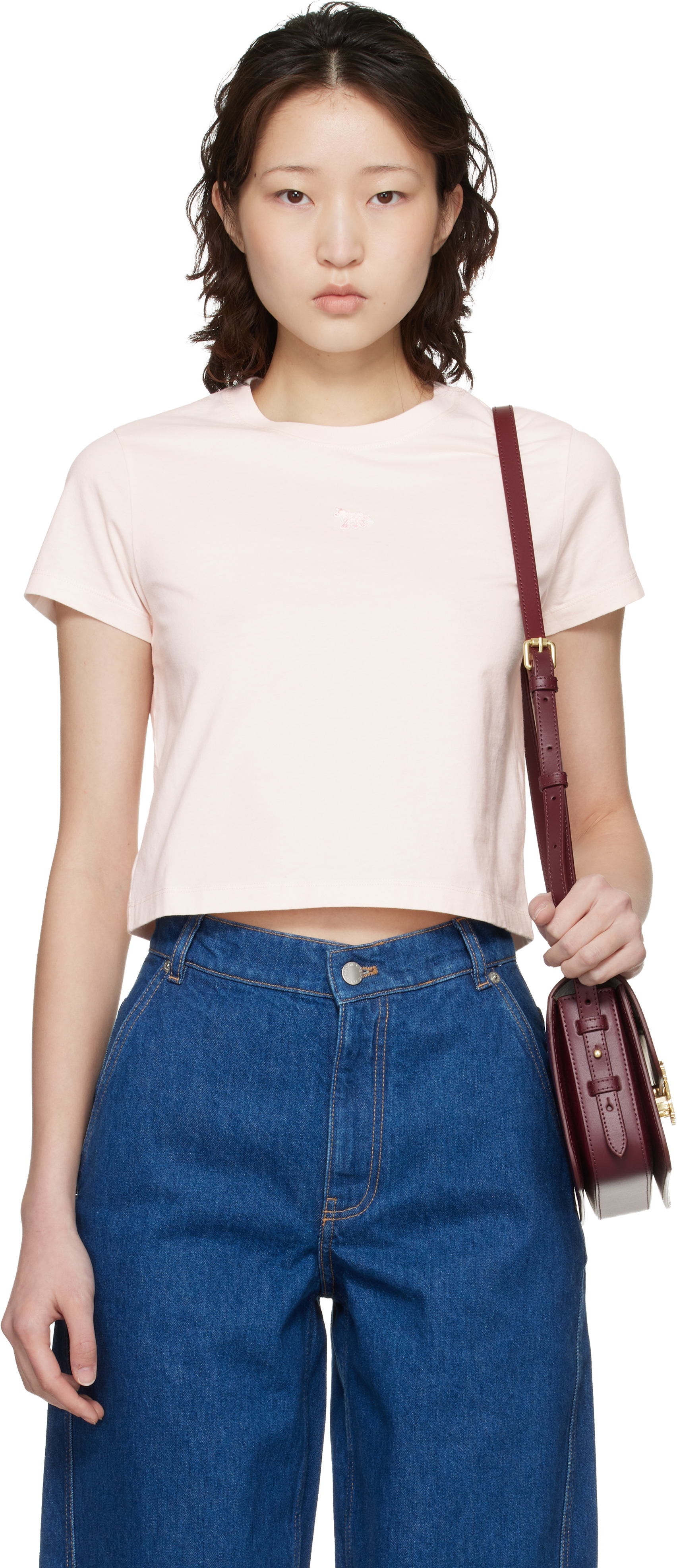 Maison Kitsuné: Pink Baby Fox Baby T-shirt | SSENSE UK