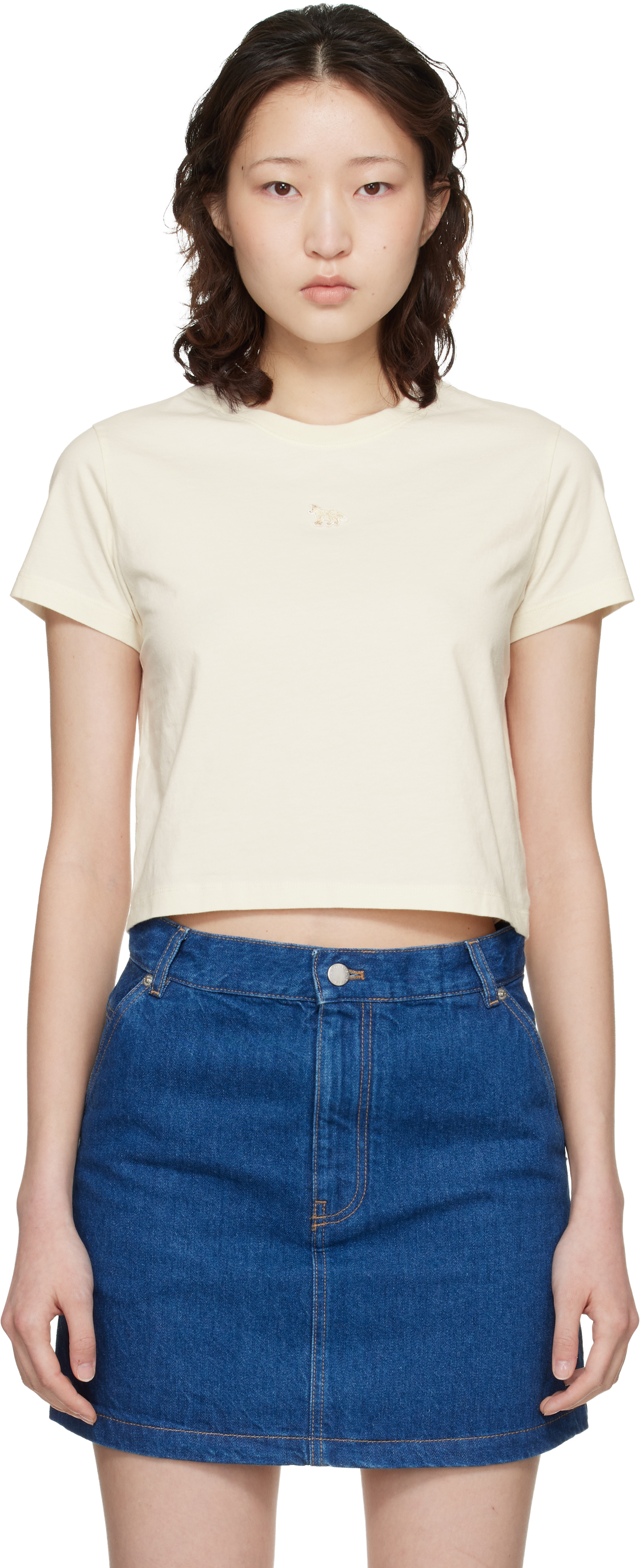 Off-White Baby Fox Baby T-shirt by Maison Kitsuné on Sale