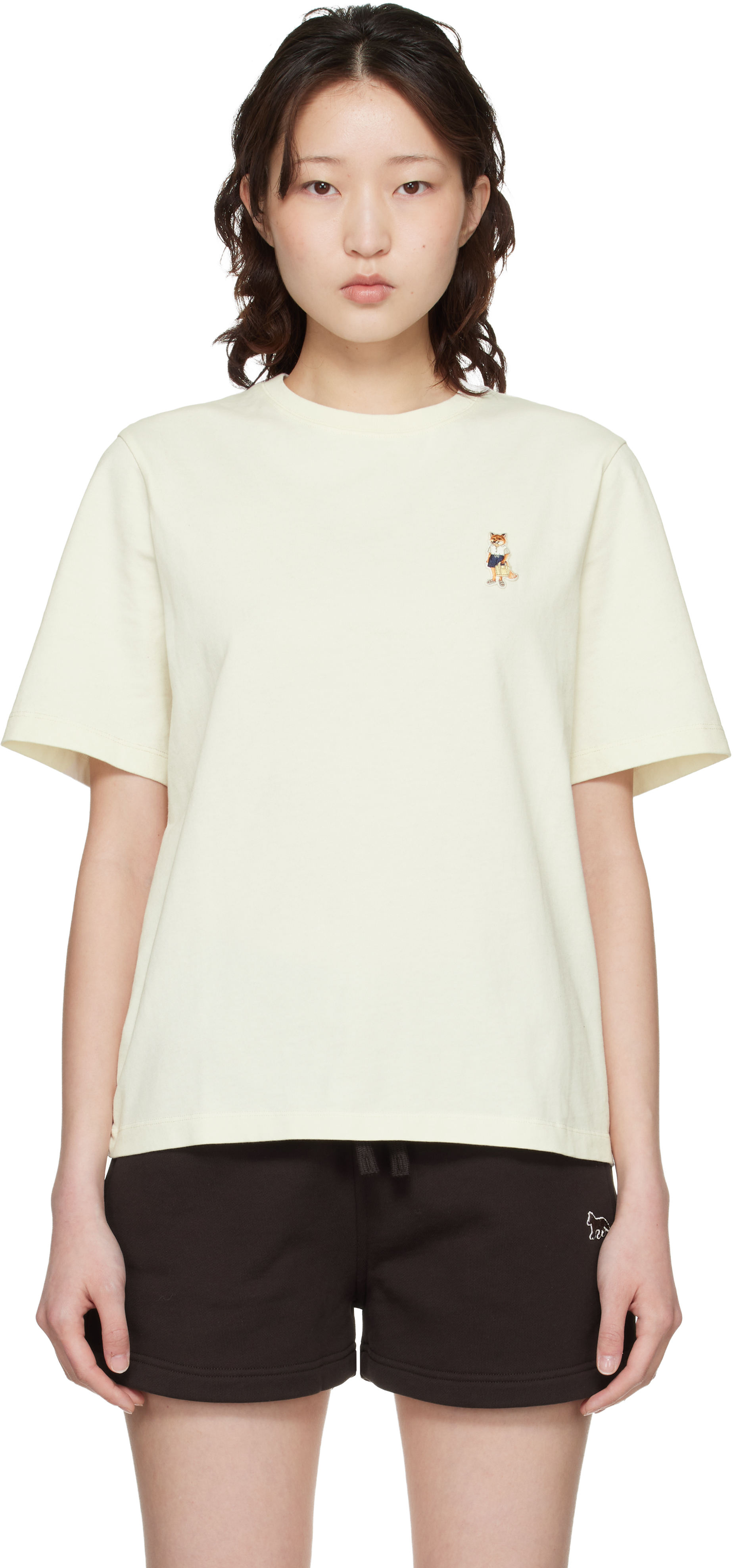 Maison Kitsuné: Off-White Dressed Fox Comfort T-shirt | SSENSE