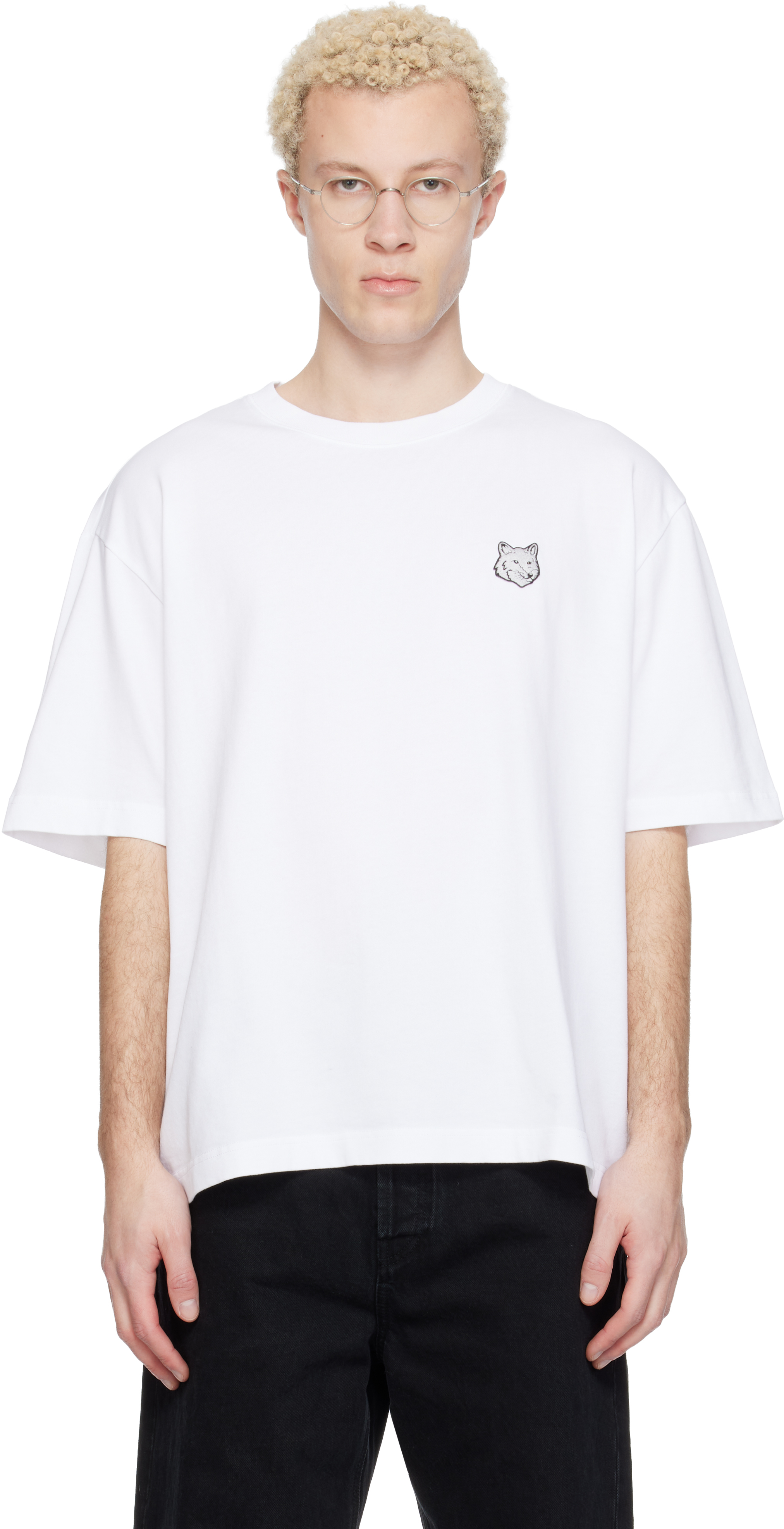 Maison Kitsuné: White Fox Head Oversize T-shirt | SSENSE UK