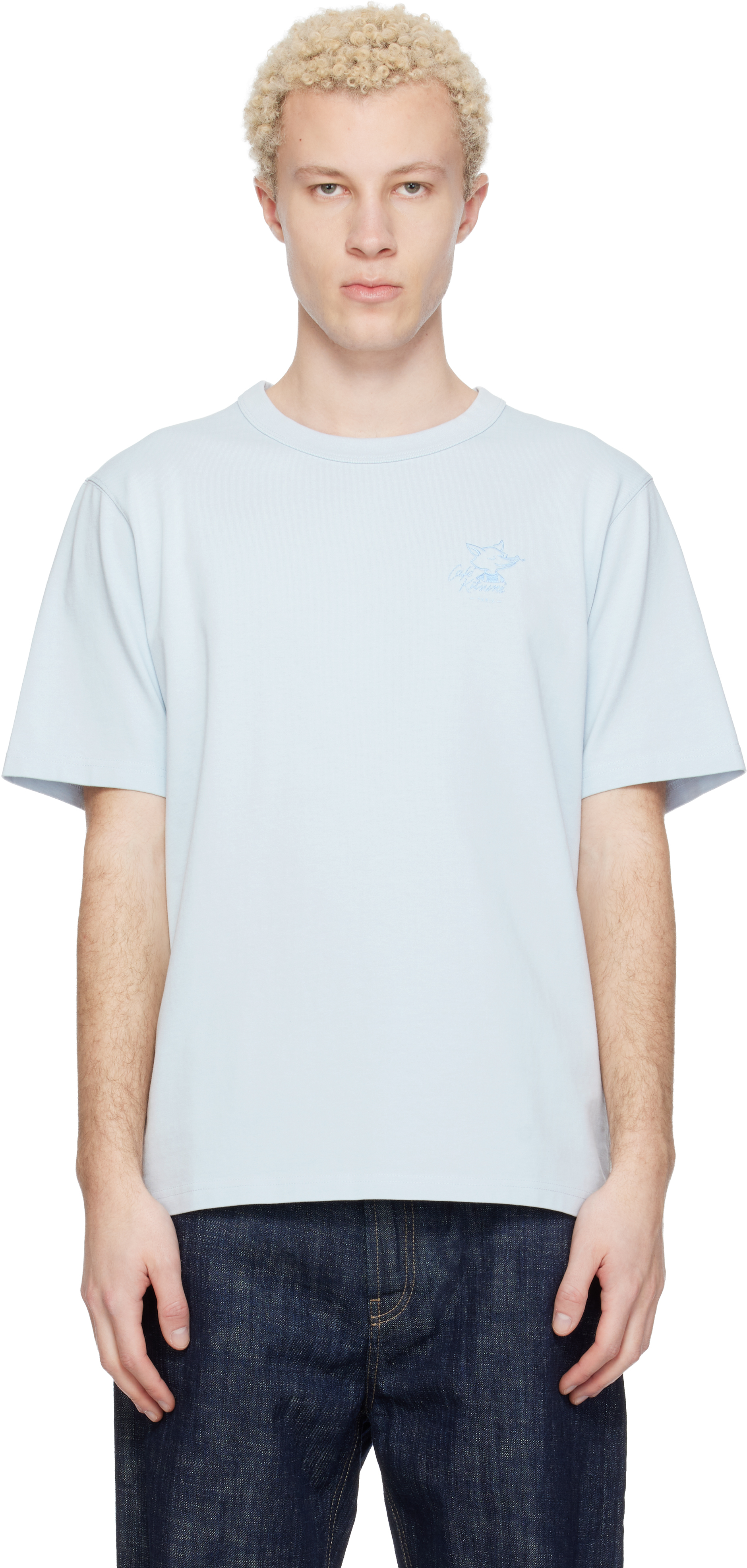 Maison Kitsunéのブルー バリスタフォックス リラックス Tシャツがセール中