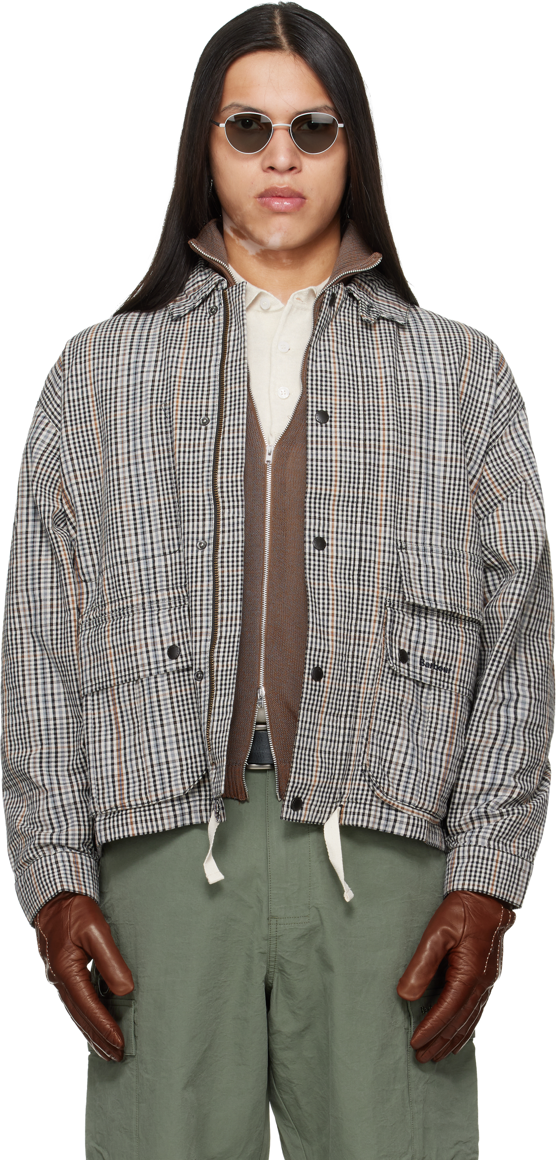 Off-White & Black Westoe Check Casual Jacket by Barbour on Sale