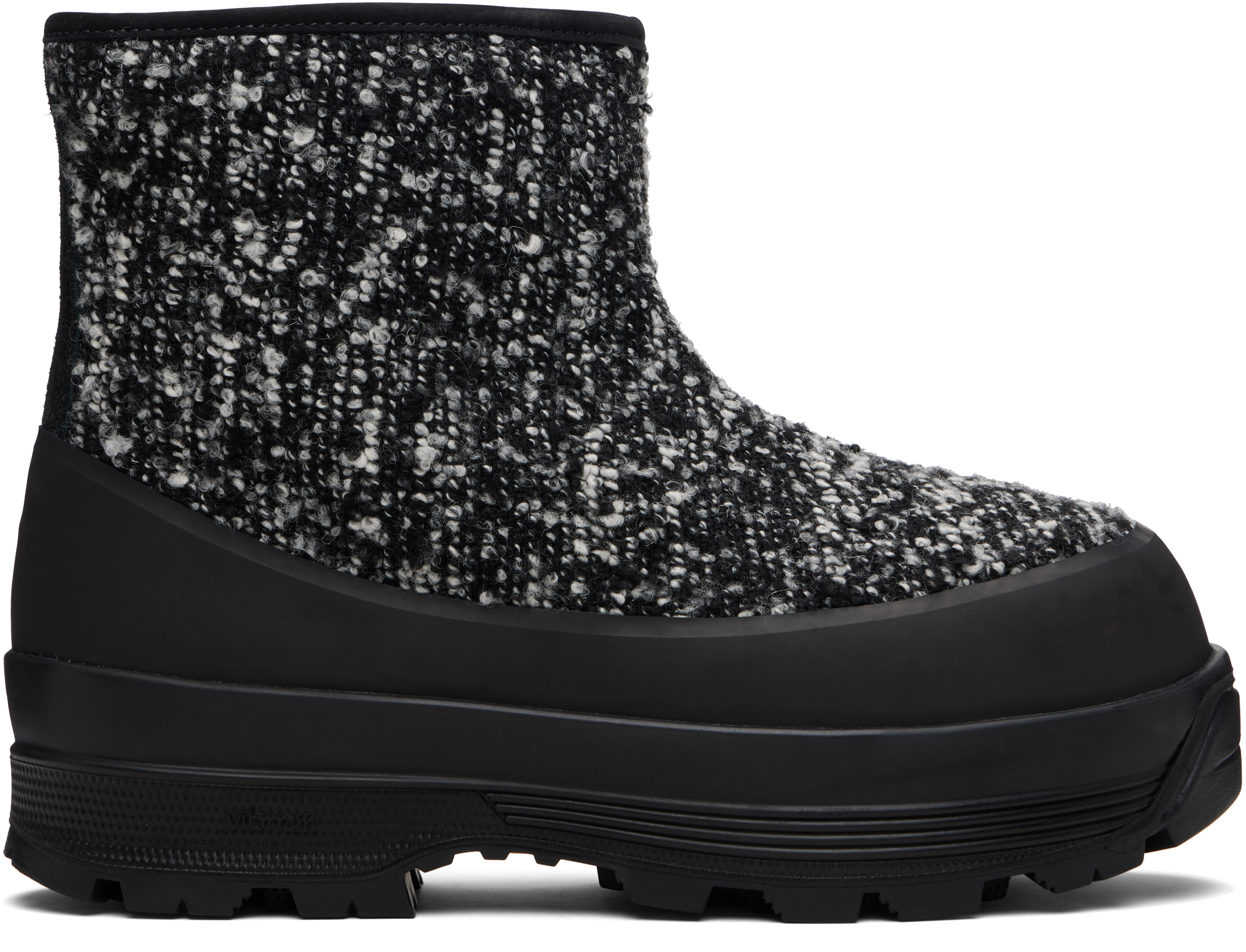 Diemme Black & White Badia Shearling Boots In Multi