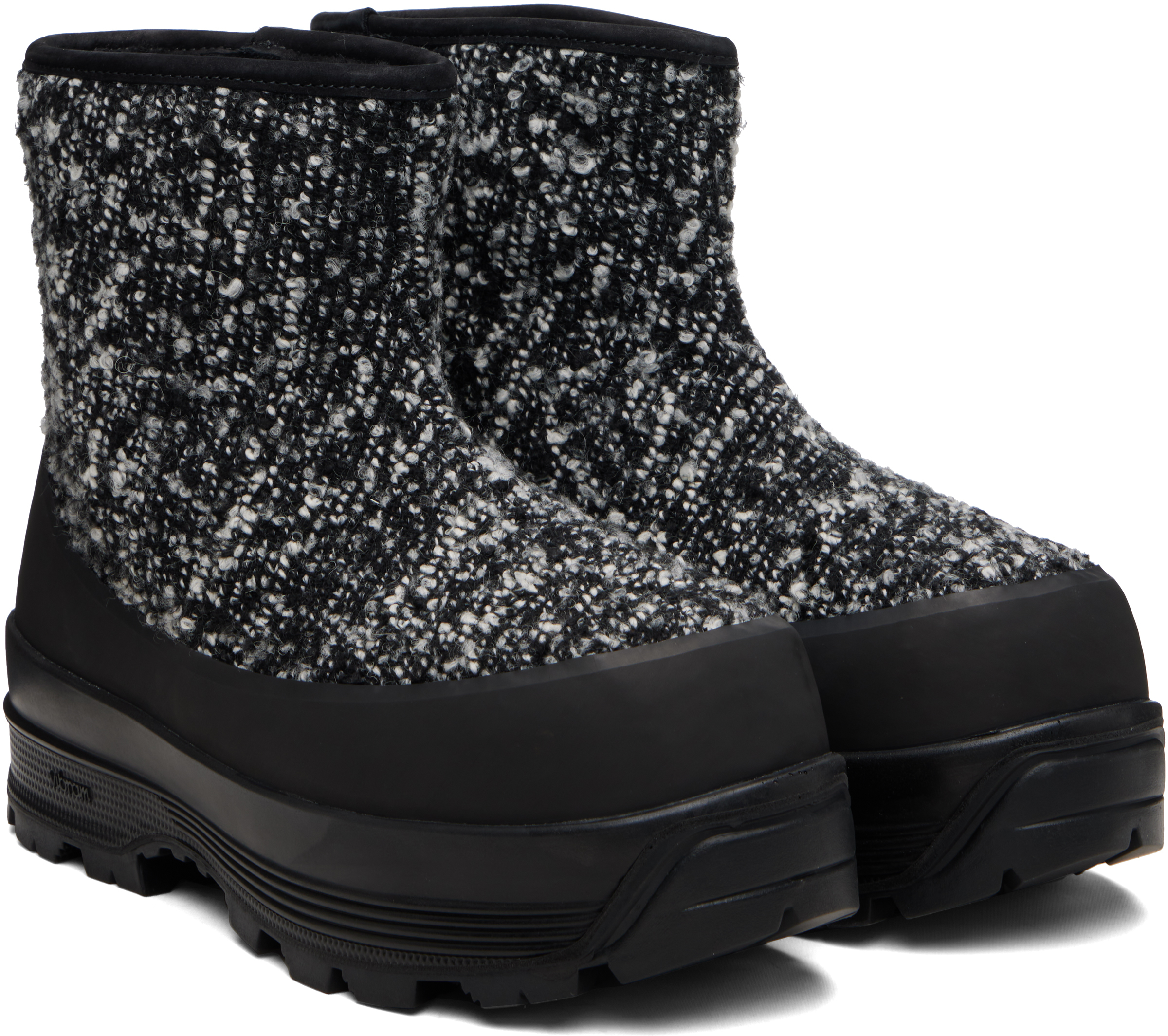 Diemme Black & White Badia Shearling Boots In Multi