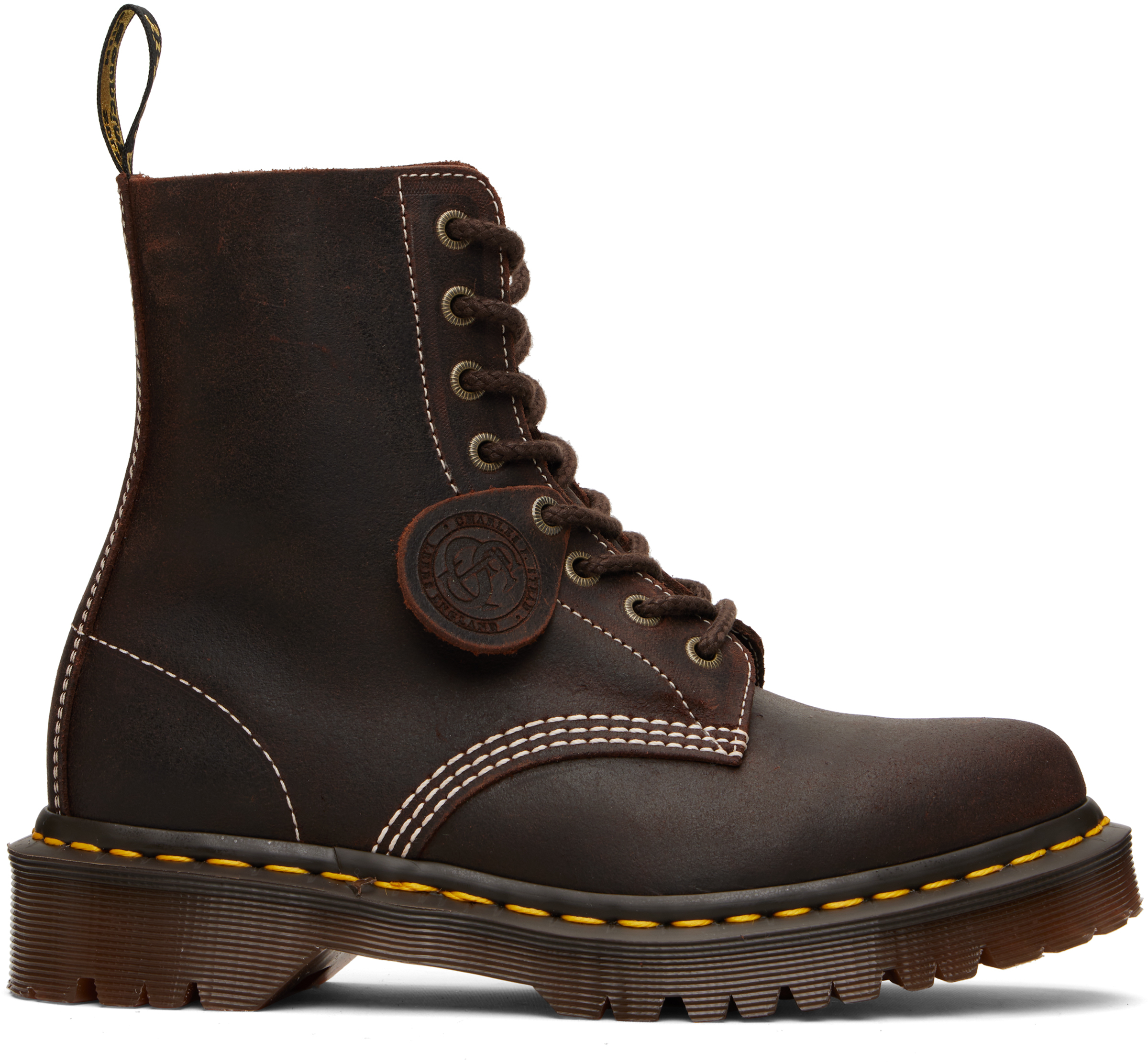 Dr.Martens D1868/7 507 英国製 ブラウン Dr. Martens: Brown 1460 'Made In England' Wax Commander Boots | SSENSE