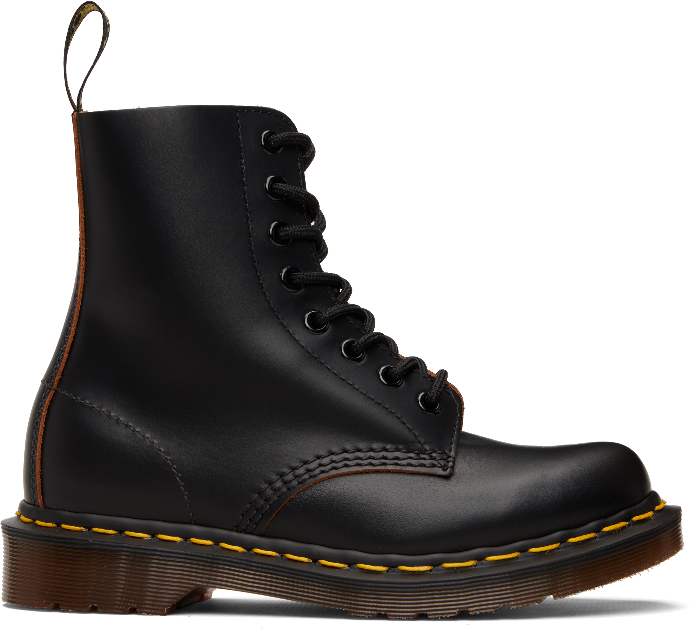 Dr. Martens: Black 1460 Vintage 'Made In England' Lace Up Boots