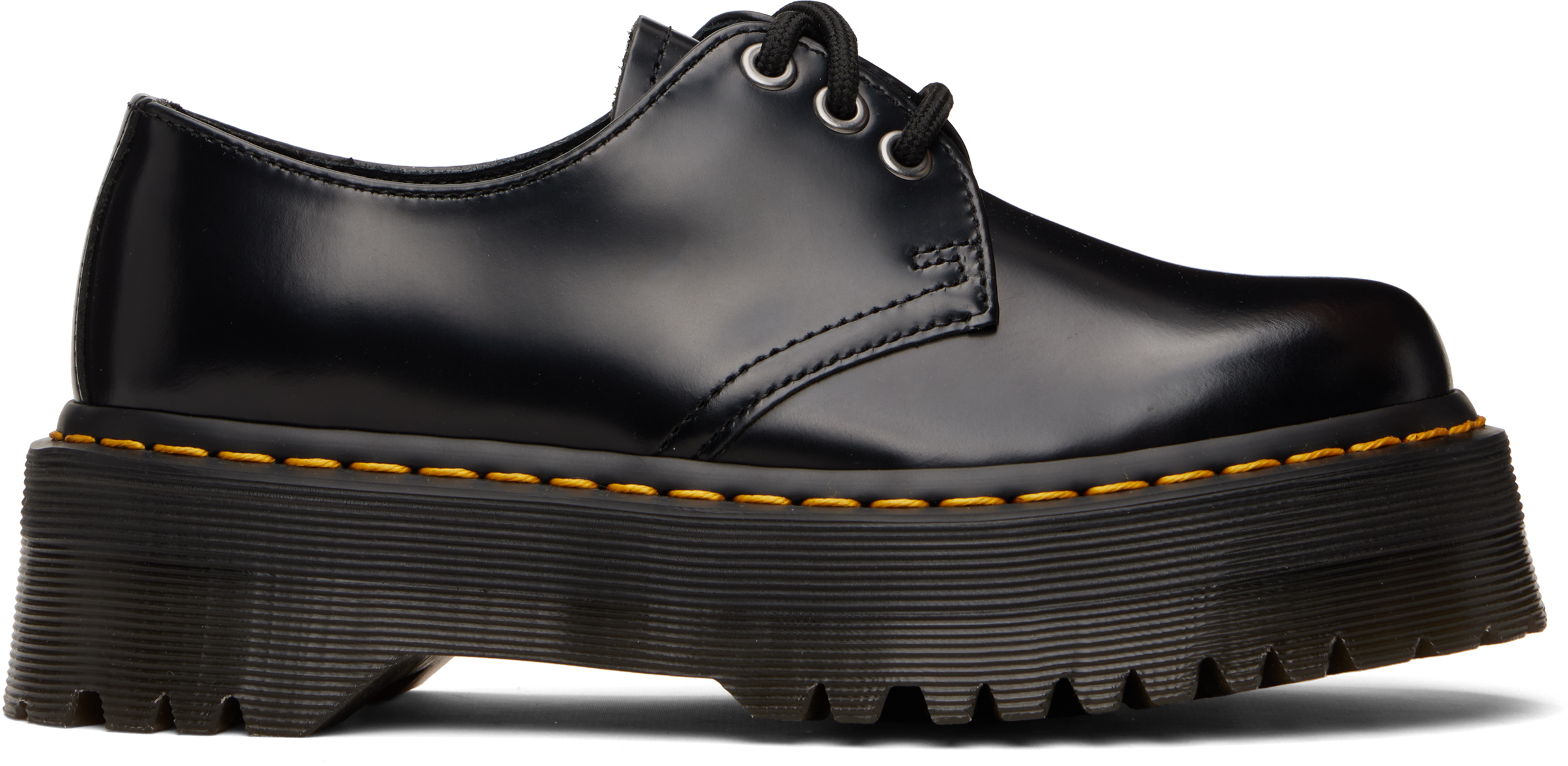 Dr. Martens: ブラック 1461 スムースレザー プラットフォーム 