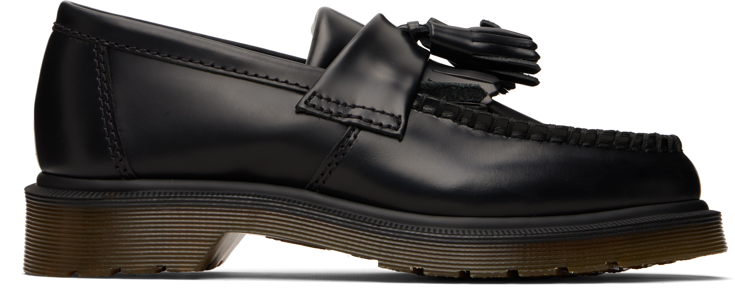 Black Adrian Smooth Loafers by Dr. Martens on Sale