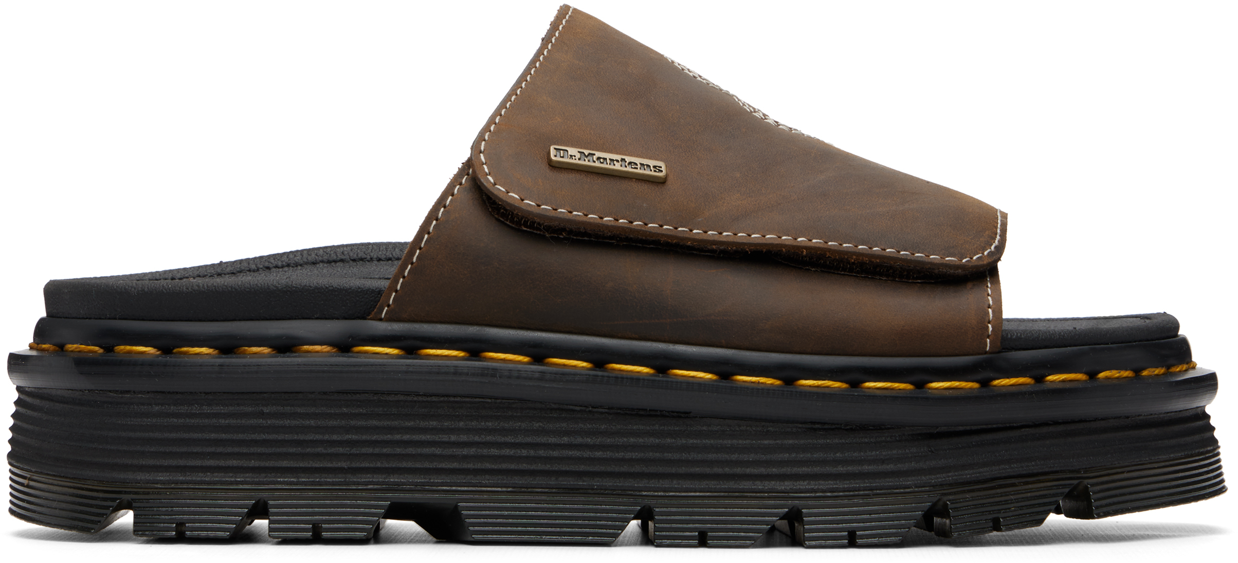 Dr. Martens: Brown Zebzag Flower Sandals | SSENSE Canada
