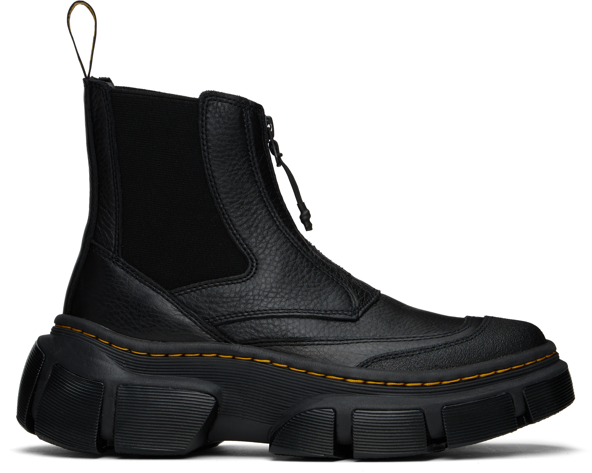 Dr. Martens: Black DMXL Zip Leather Chelsea Boots | SSENSE