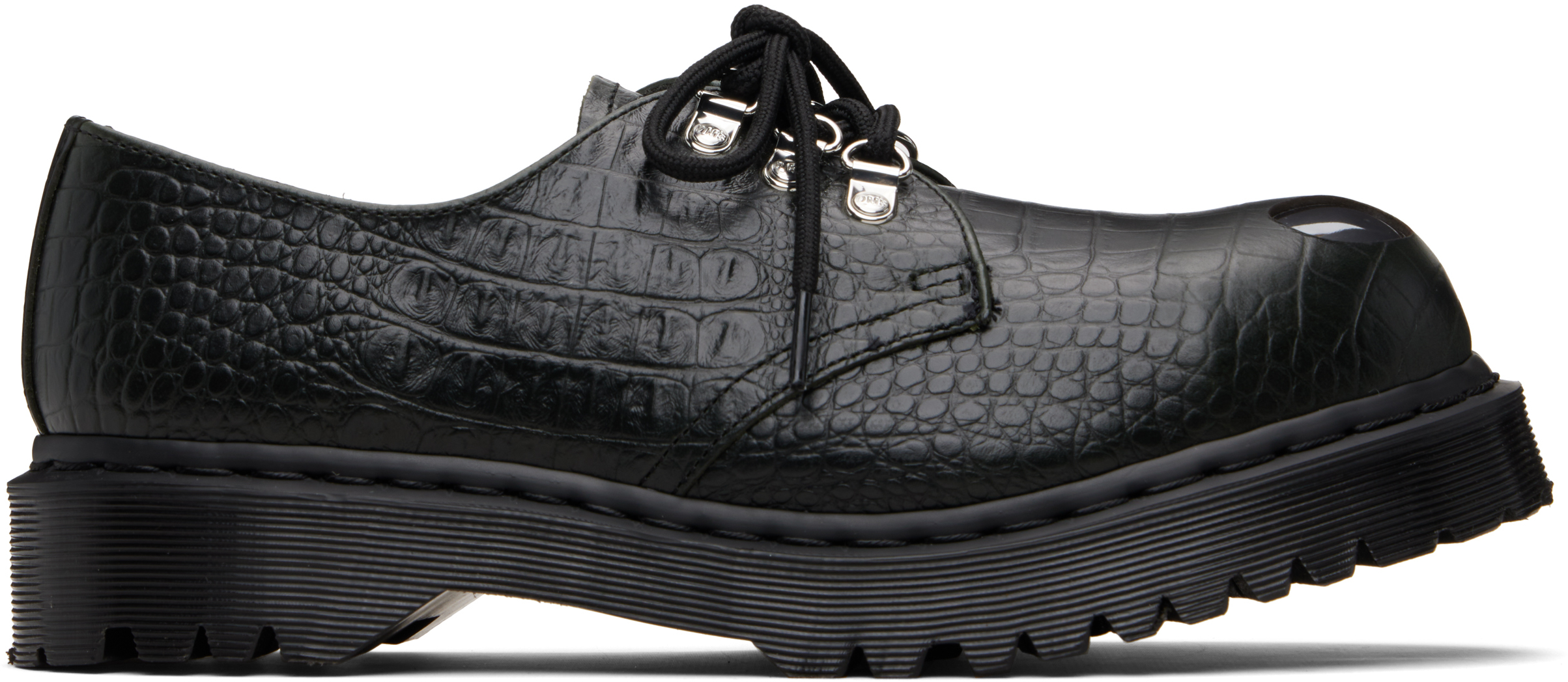 Dr. Martens: Green 1461 Bex Steel Toe Leather Derbys | SSENSE
