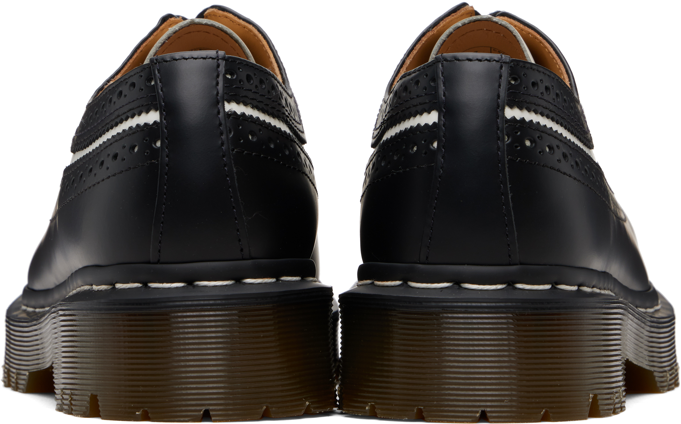Dr. Martens 3989 Bex Smooth Leather Brogue Shoes In Black/white