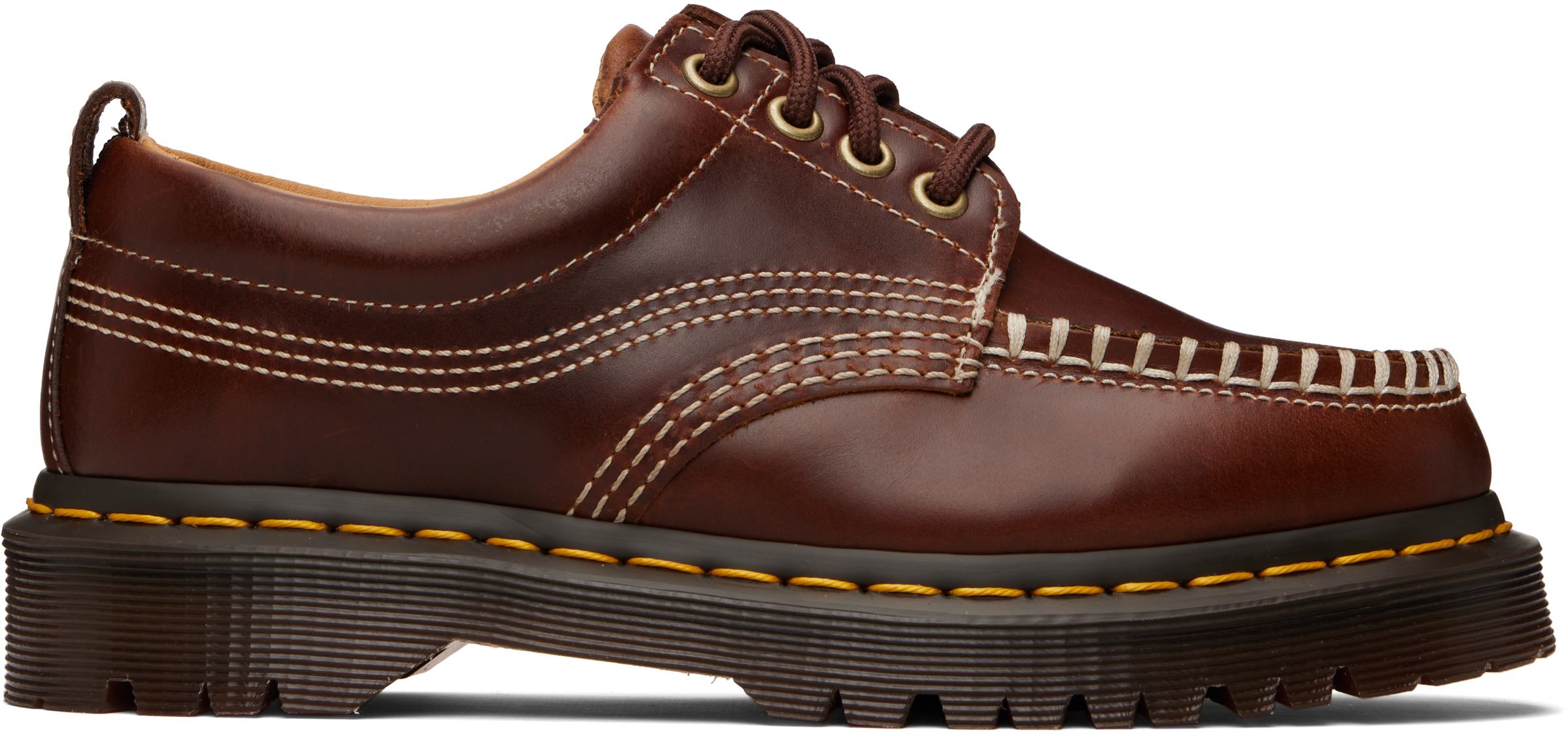 Brown Lowell Leather Moc Toe Derbys
