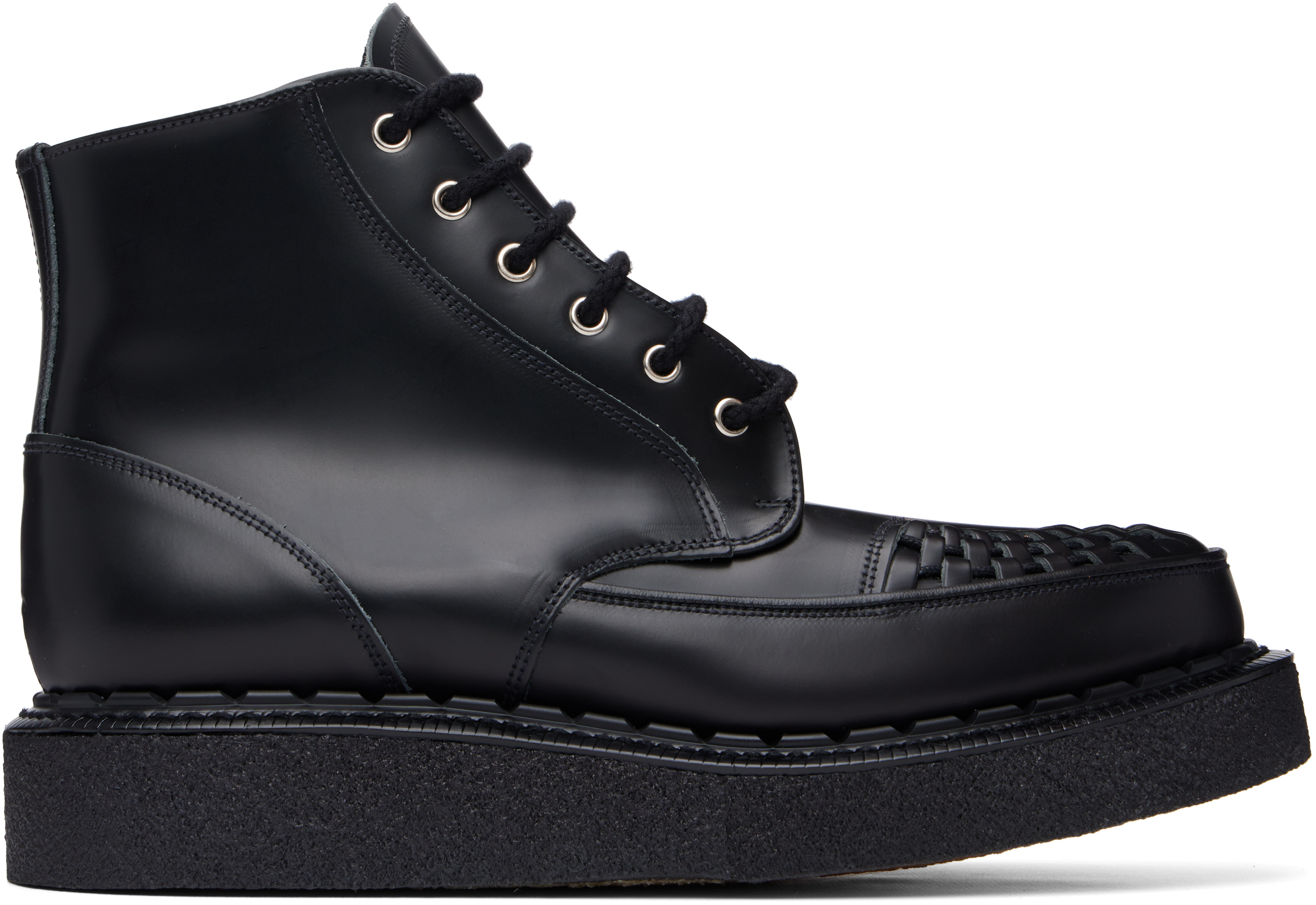 Black Skipton Eyelet Boots by George Cox on Sale