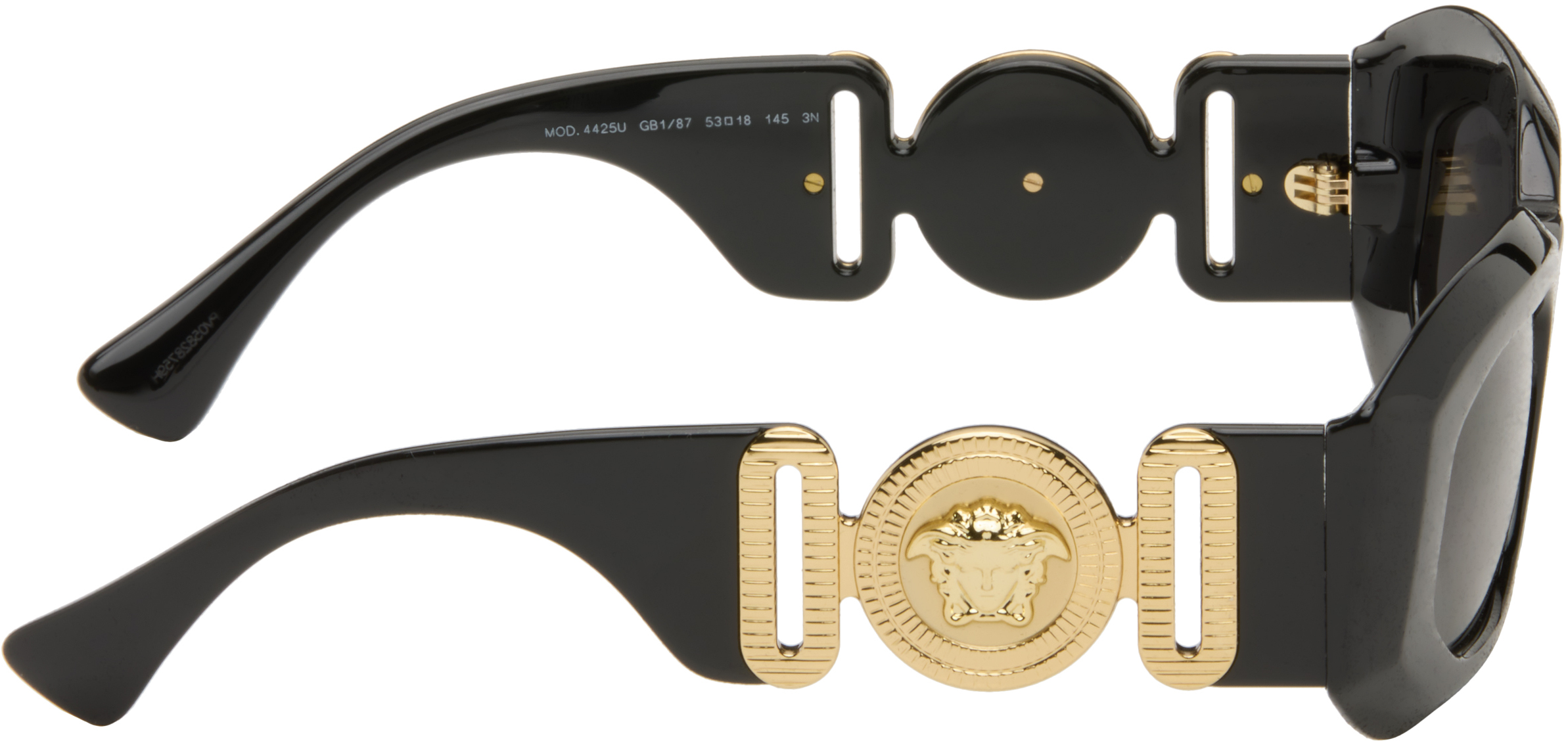 Versace Black Maxi Medusa Biggie Sunglasses In Green