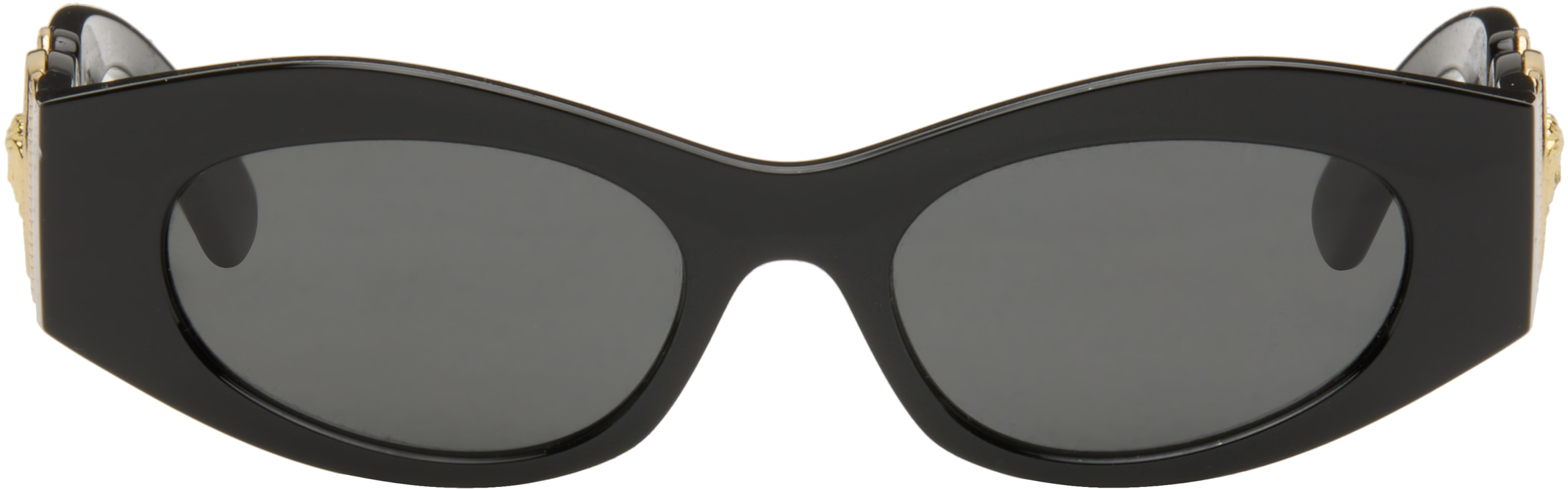 Versace Black Medusa Biggie Butterfly Sunglasses In Black