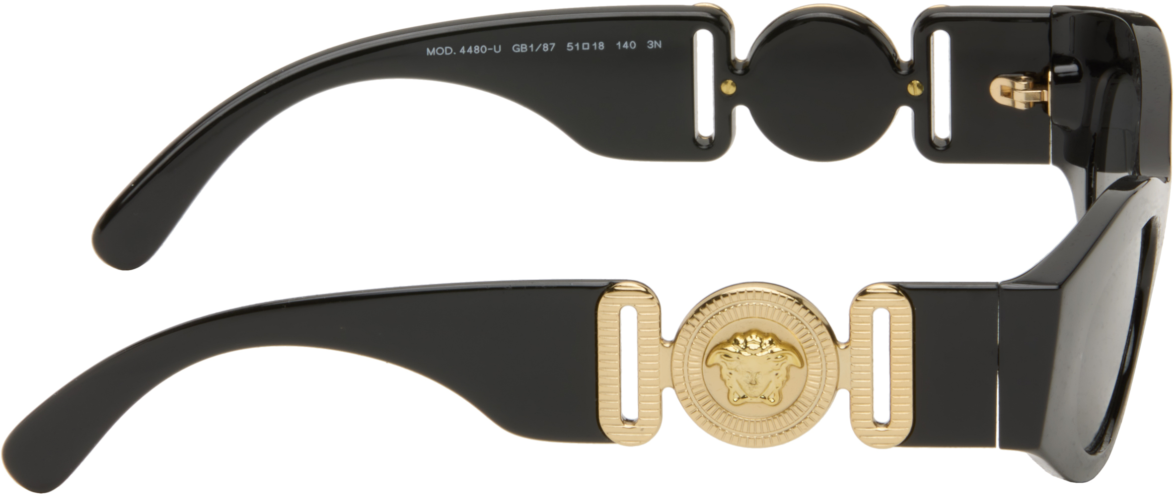 Versace Black Medusa Biggie Butterfly Sunglasses In Black