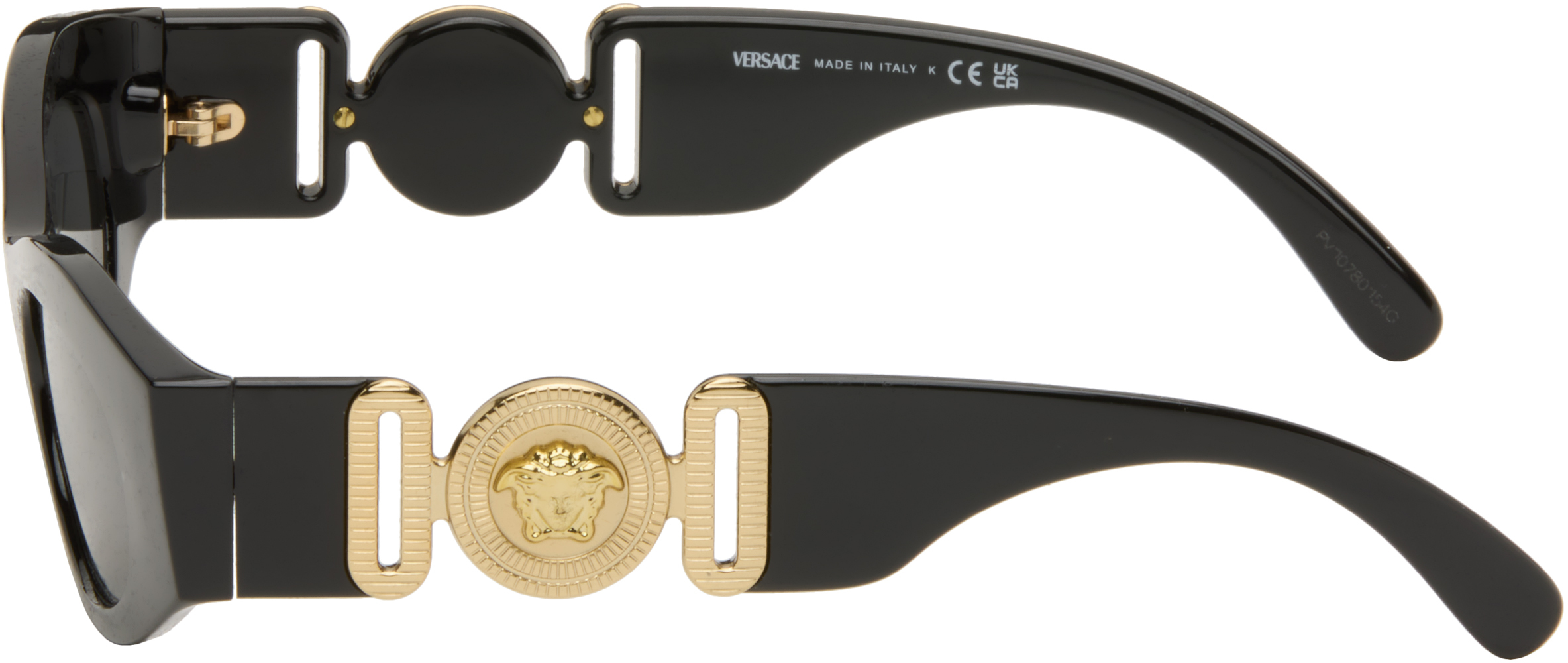Versace Black Medusa Biggie Butterfly Sunglasses In Black