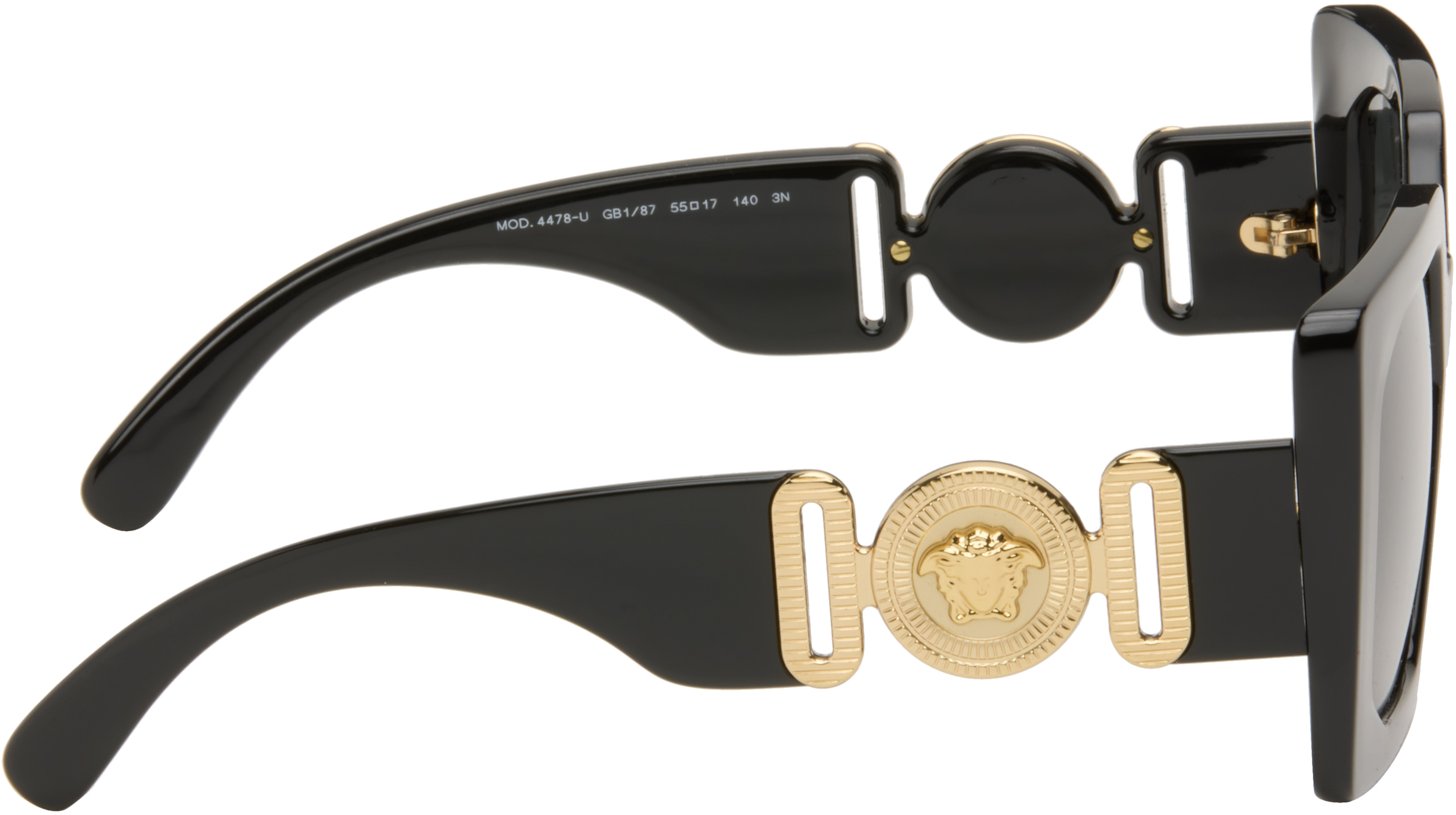 Versace Black Medusa Biggie Maxi Sunglasses In Green