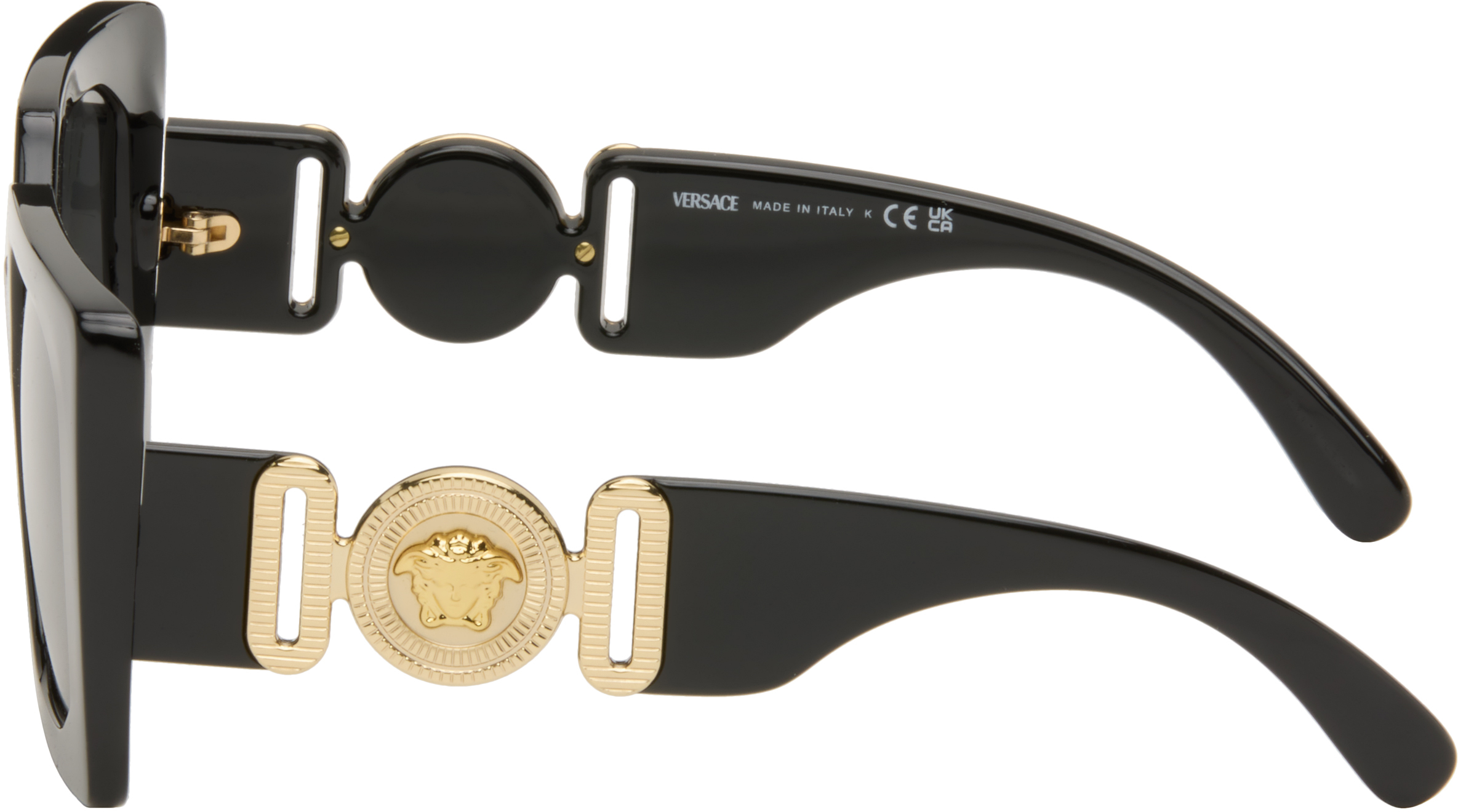 Versace Black Medusa Biggie Maxi Sunglasses In Green