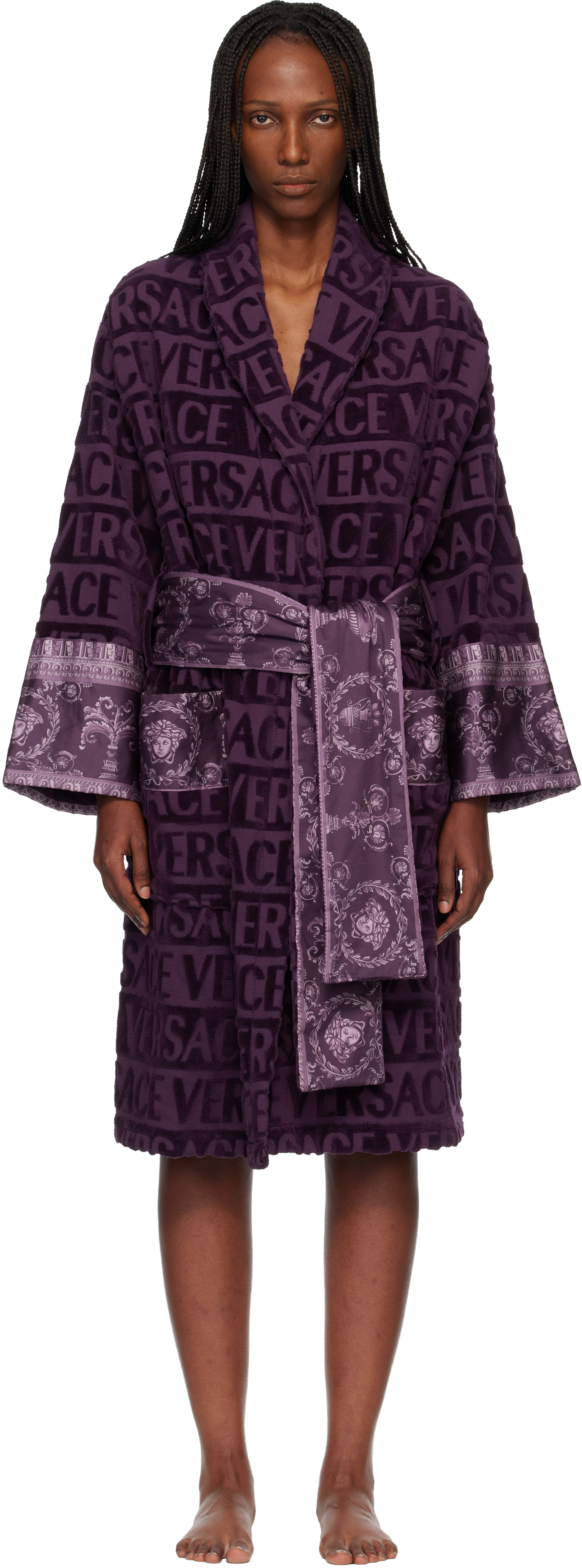 Versace Purple 'I Heart Baroque' Bathrobe
